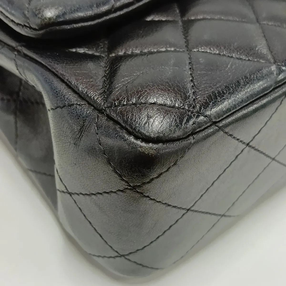 Matelassé 25 Lambskin Double Flap Double Chain Bag, Black with Gold Hardware, 20105909, Serial Number in the 20s, A01112 — view 13