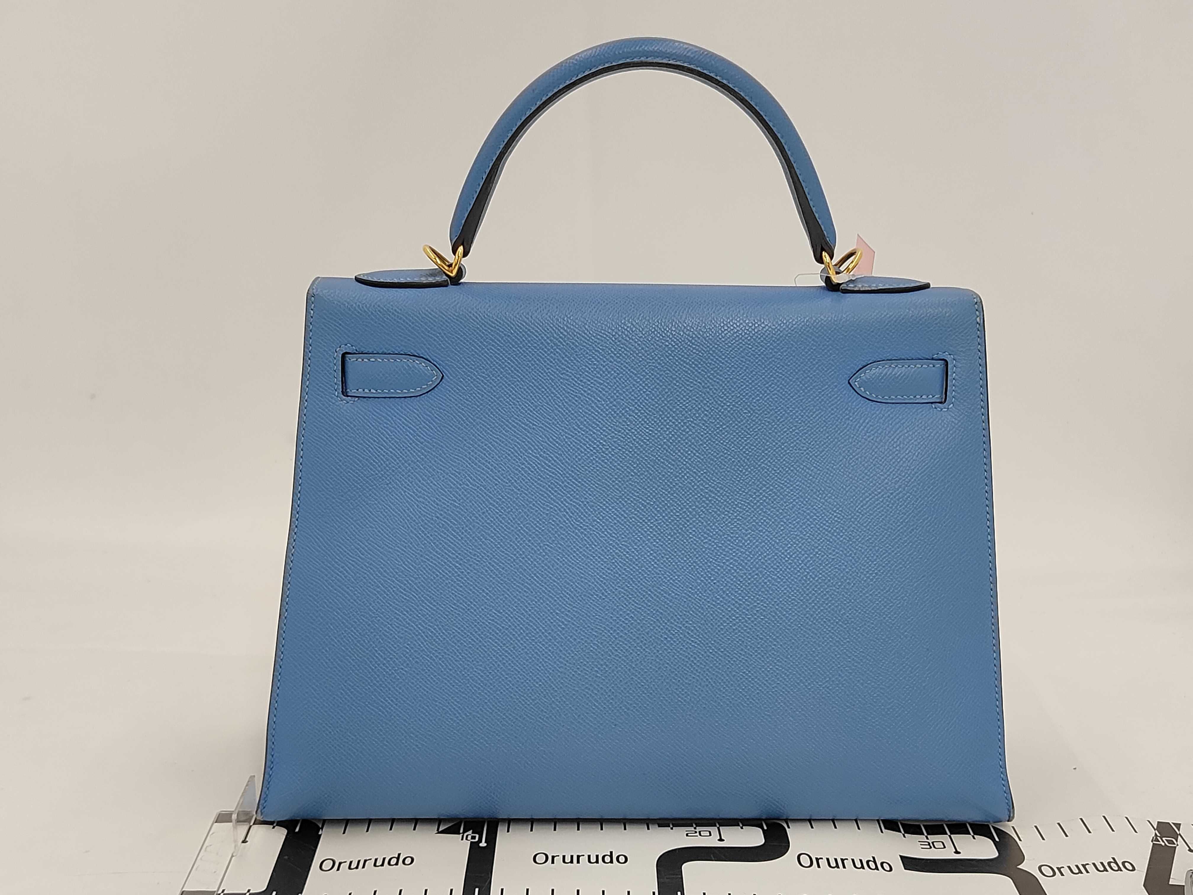 Kelly 32 Blue Paradise Gold Hardware T Stamp Handbag — view 2