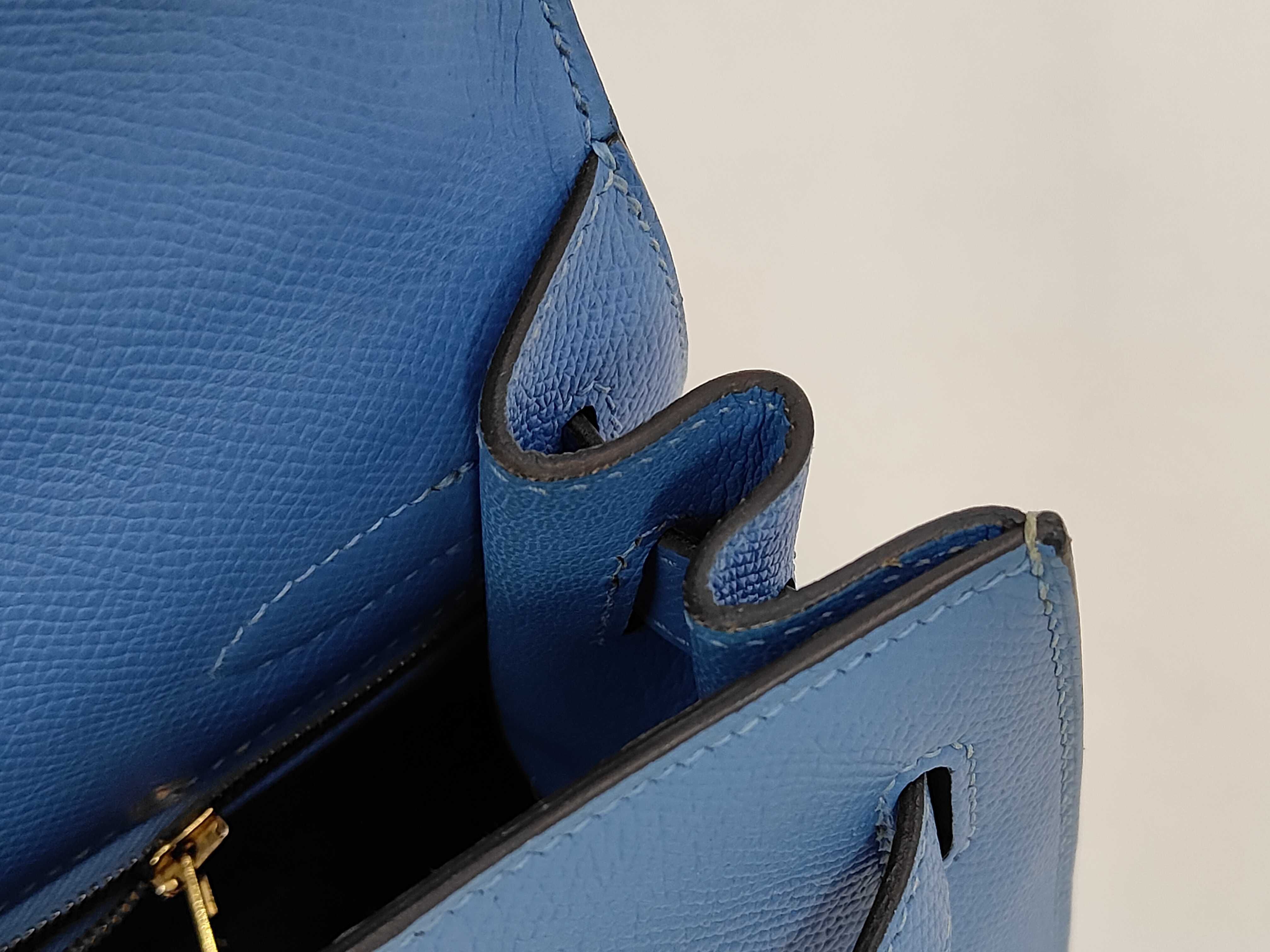 Kelly 32 Blue Paradise Gold Hardware T Stamp Handbag — view 13