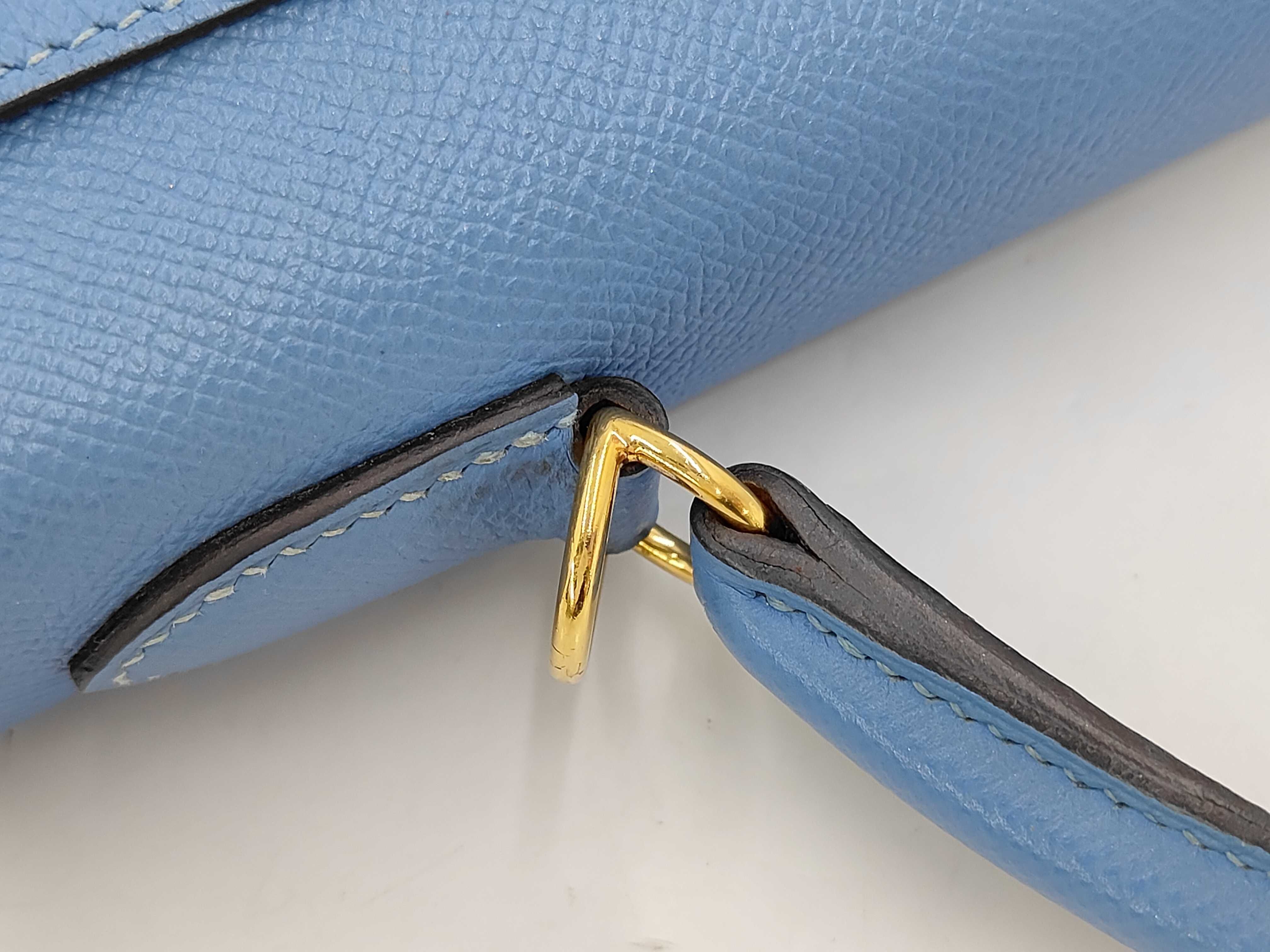 Kelly 32 Blue Paradise Gold Hardware T Stamp Handbag — view 7