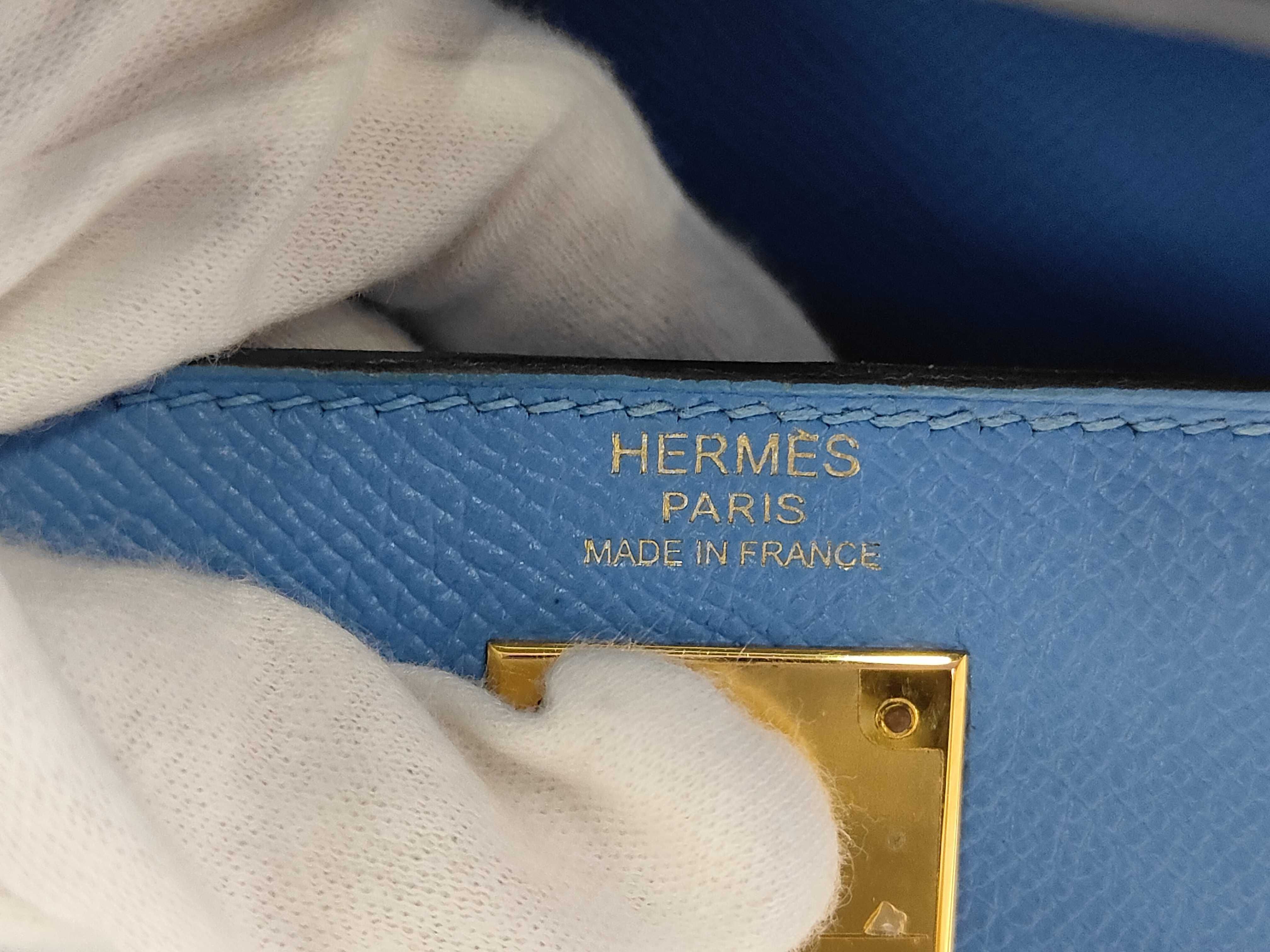 Kelly 32 Blue Paradise Gold Hardware T Stamp Handbag — view 10