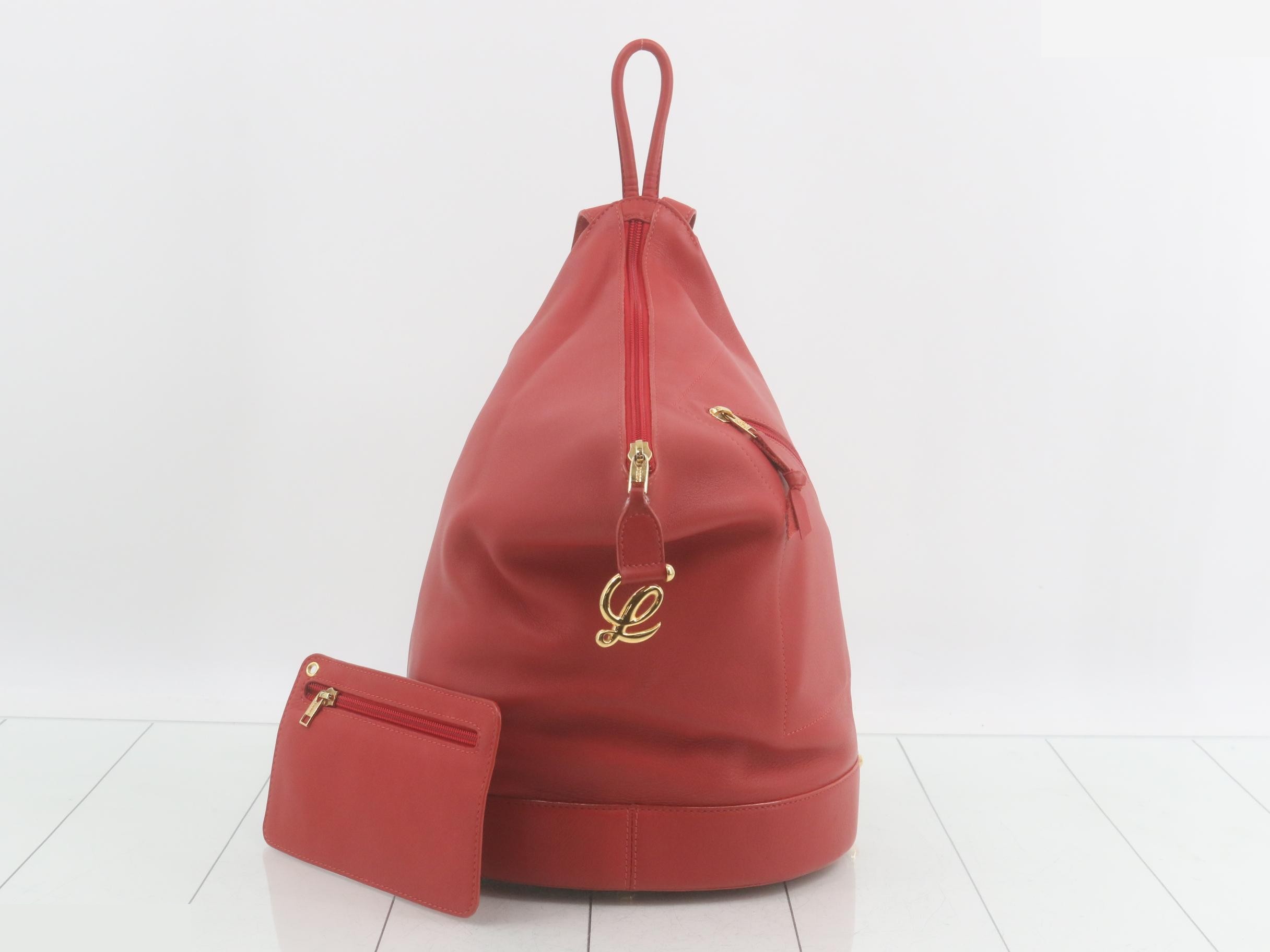 Anton Backpack, Red Leather