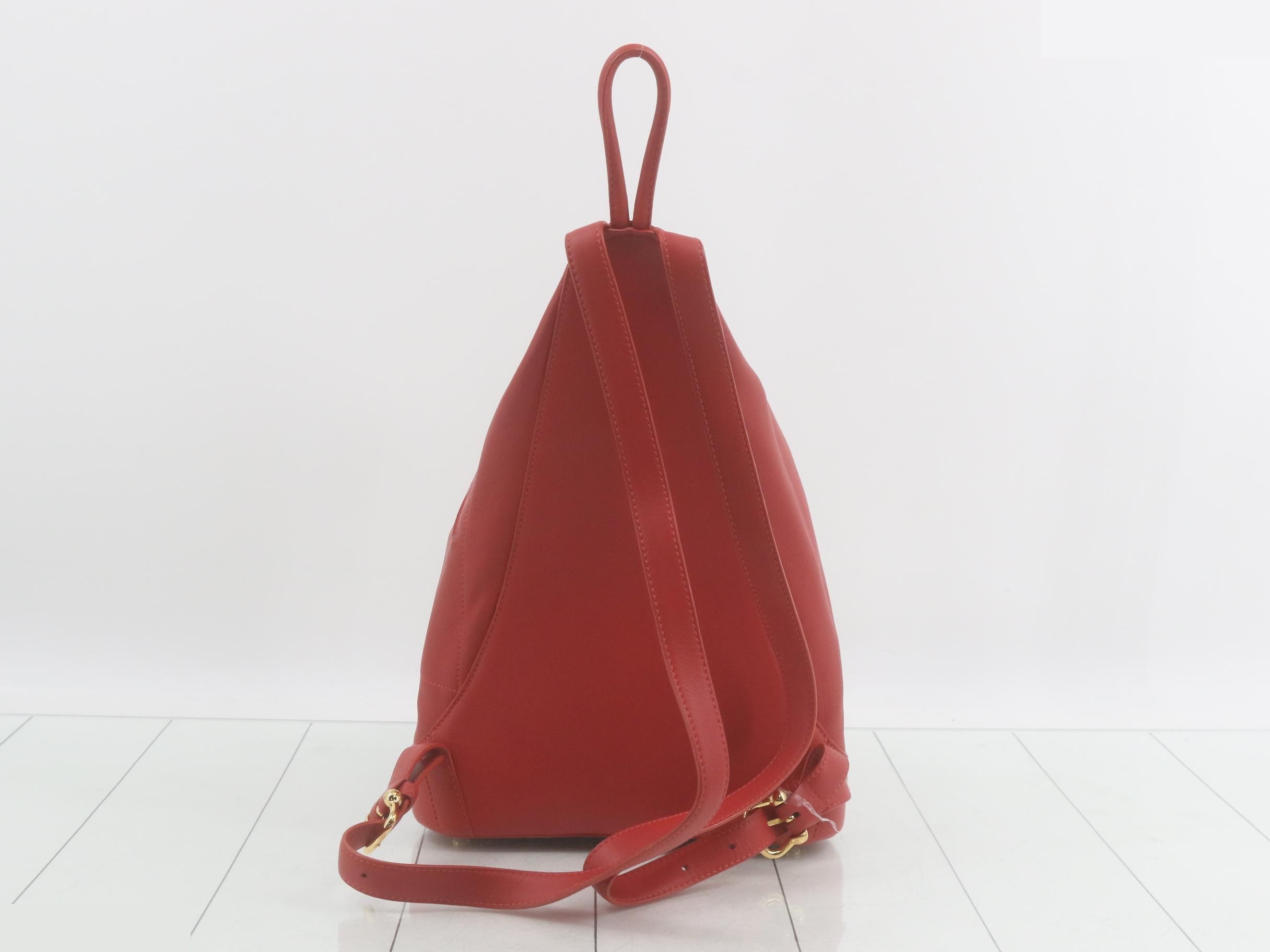 Anton Backpack, Red Leather — view 2