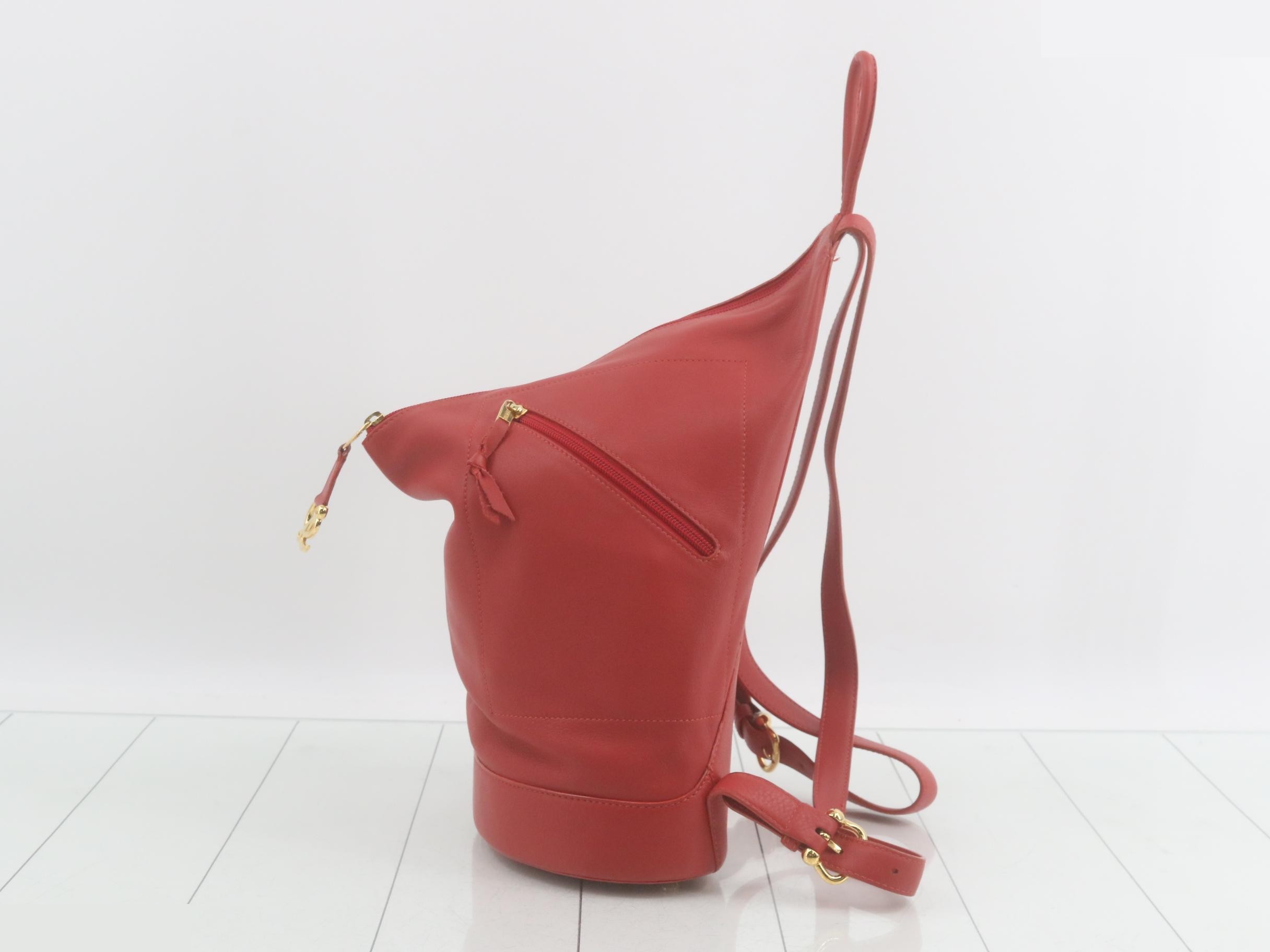 Anton Backpack, Red Leather — view 3