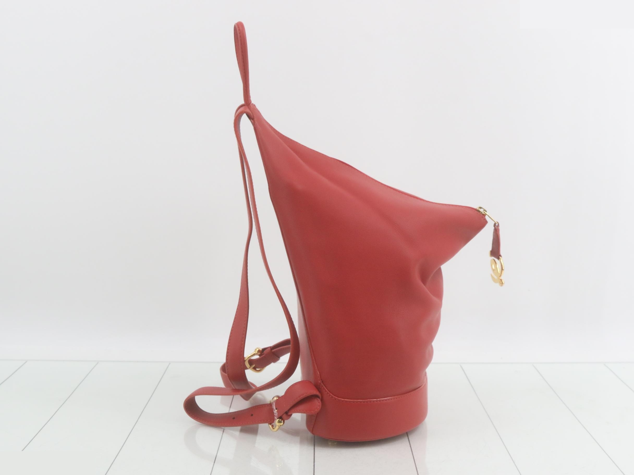Anton Backpack, Red Leather — view 4