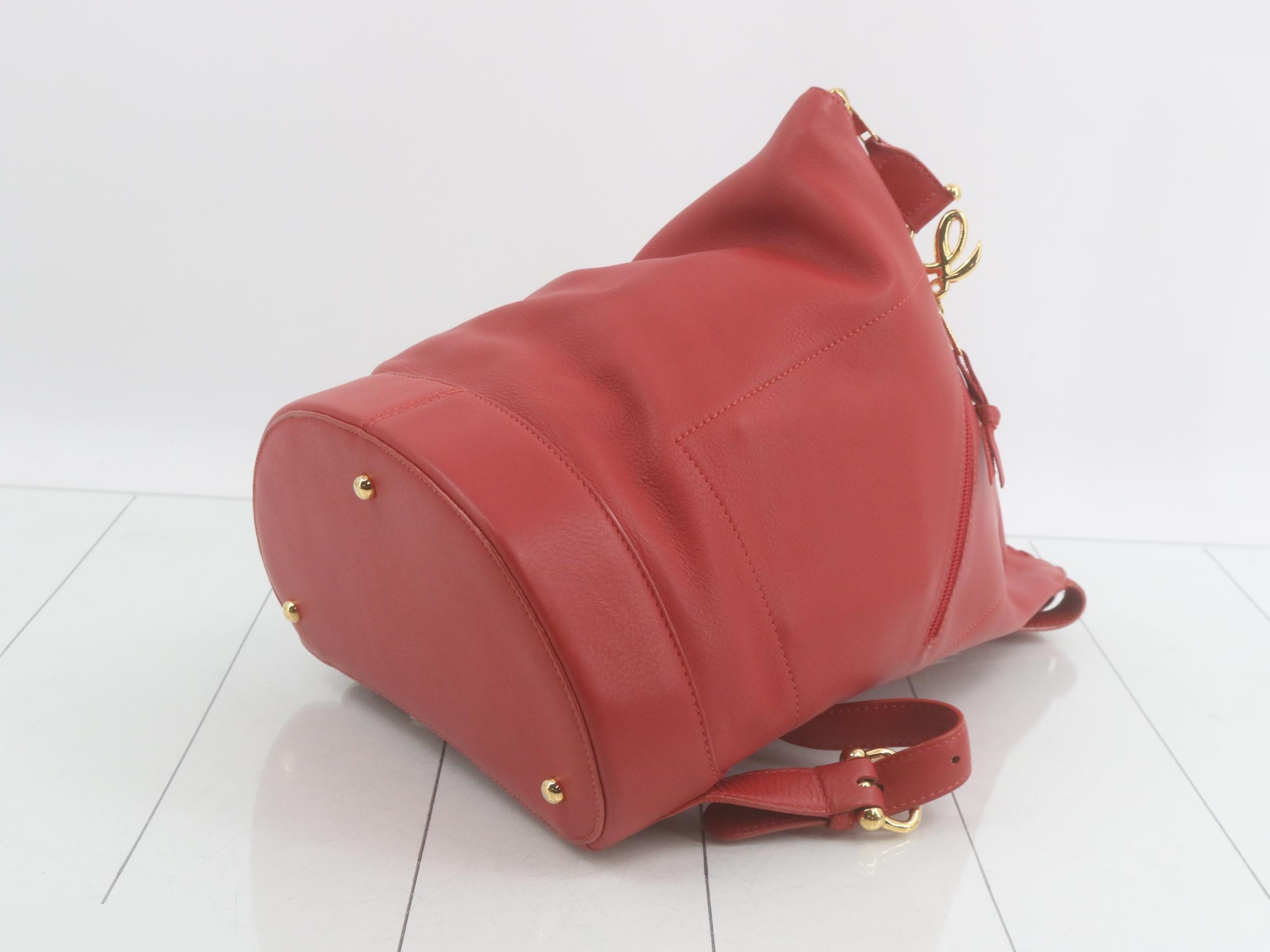 Anton Backpack, Red Leather — view 6