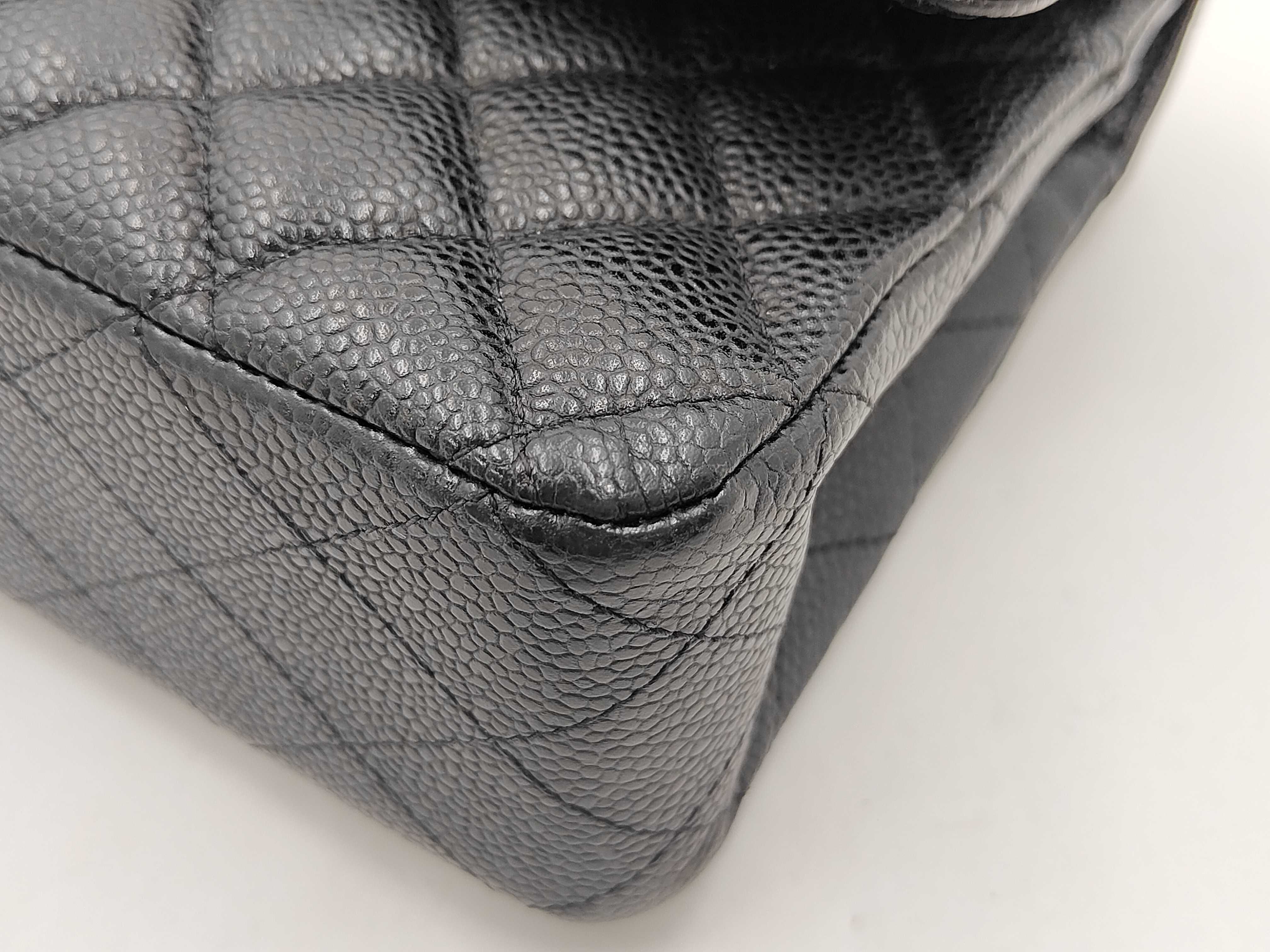 Double Flap Caviar Skin Shoulder Bag — view 5