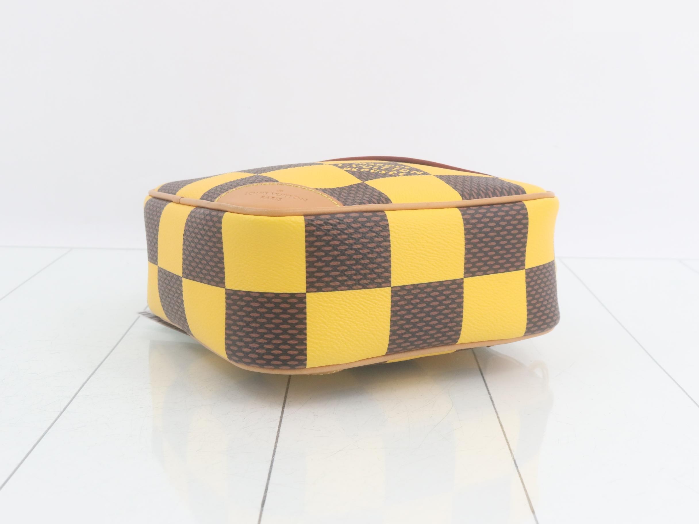 Damier Pop Chess Messenger Jaune Matte 2-Way Handbag — view 6