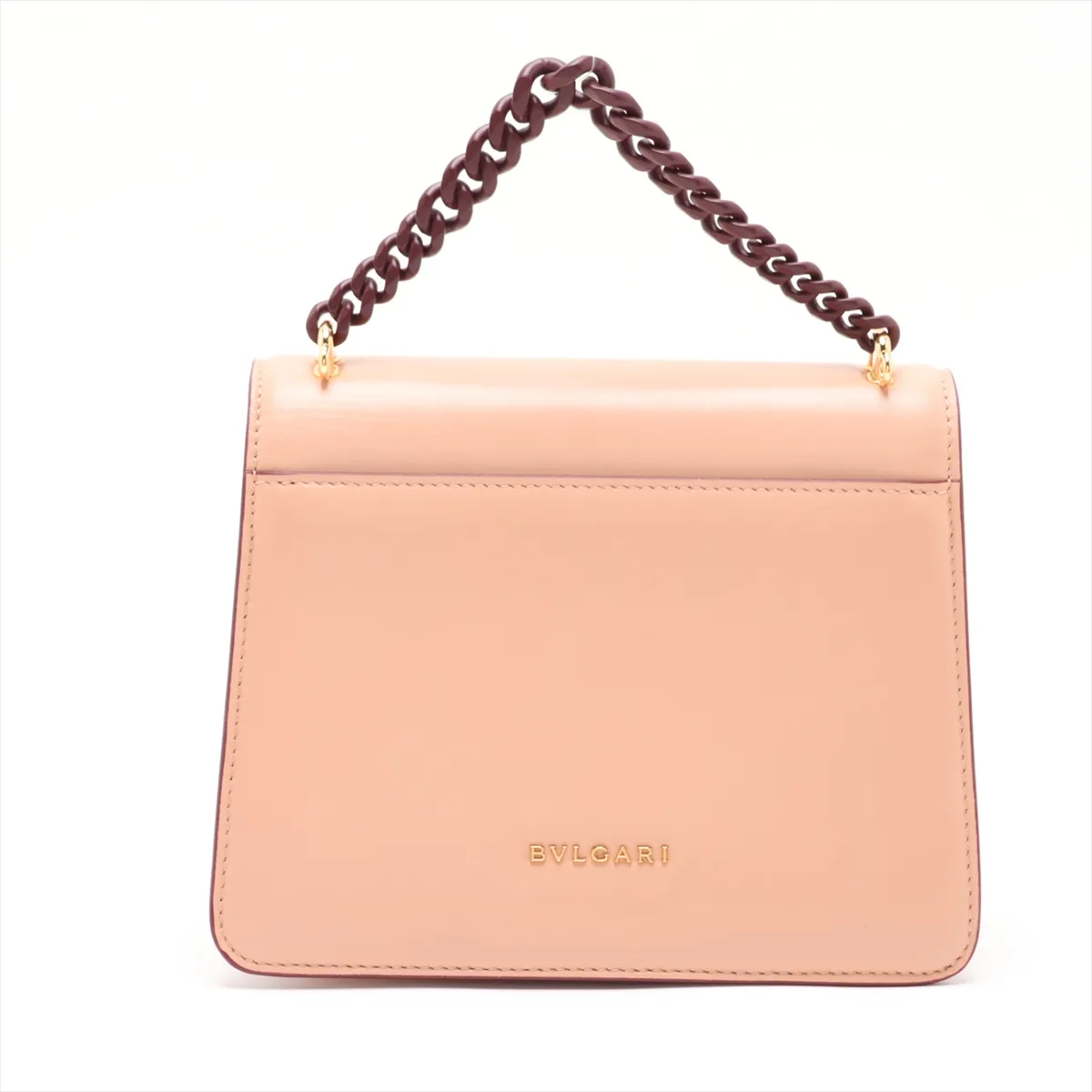 Serpenti Leather 2-Way Handbag, Beige, with Mirror — view 2