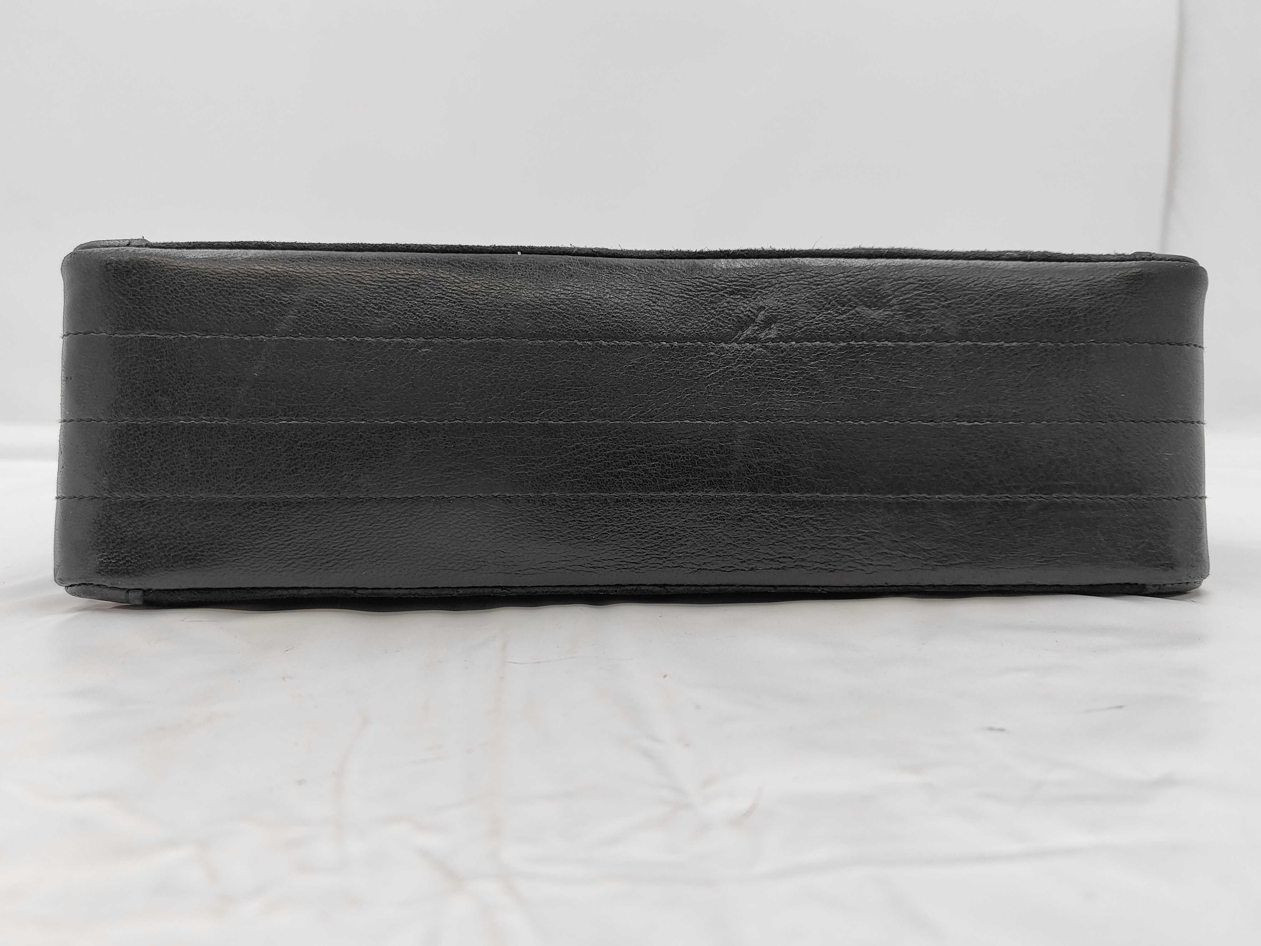Suede Matelassé Black Shoulder Bag — view 6