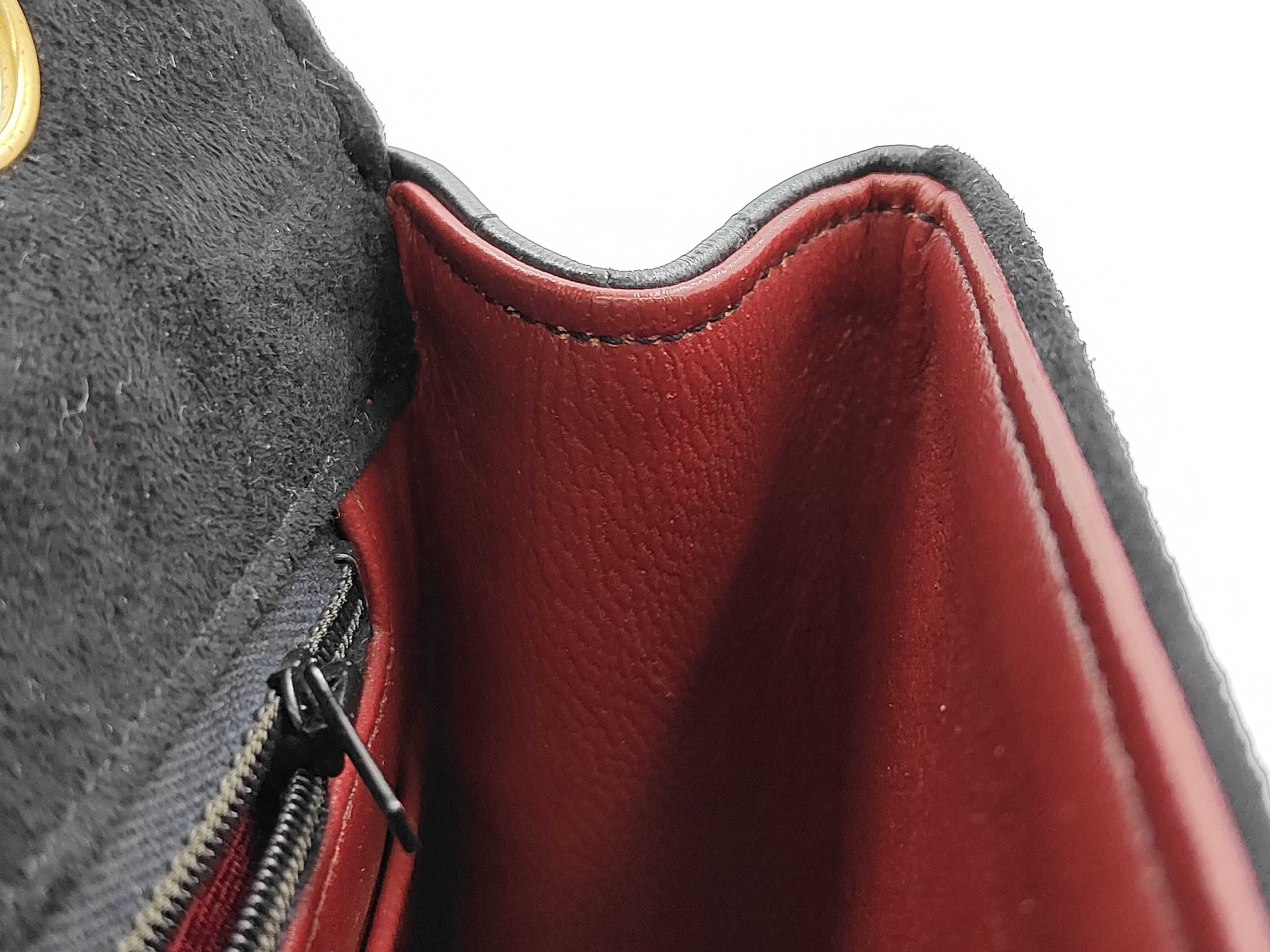 Suede Matelassé Black Shoulder Bag — view 8