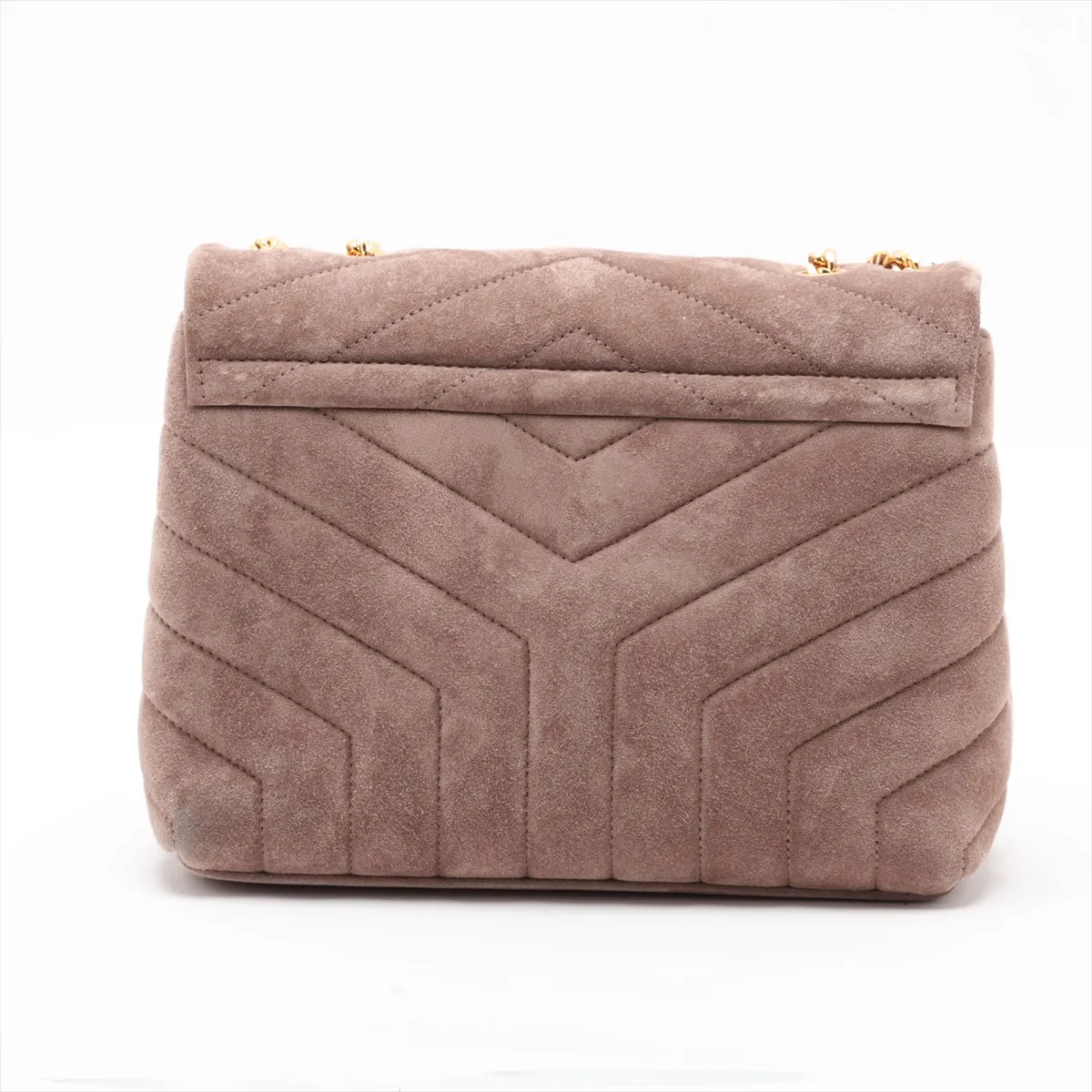 Loulou 494699 Suede Chain Shoulder Bag Brown — view 2