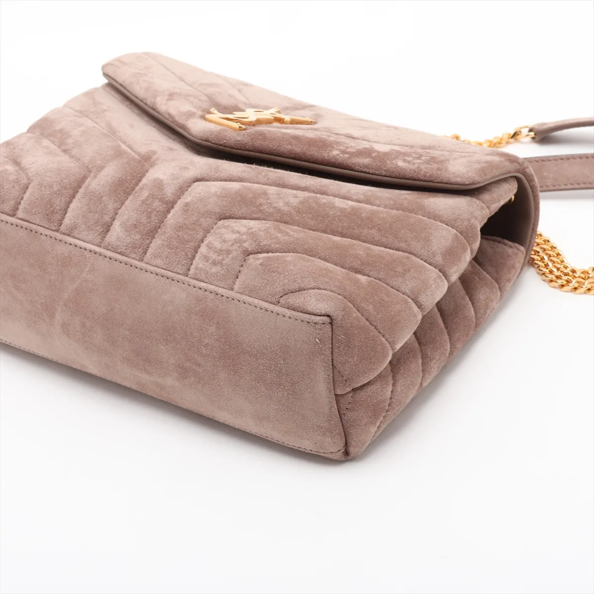 Loulou 494699 Suede Chain Shoulder Bag Brown — view 3