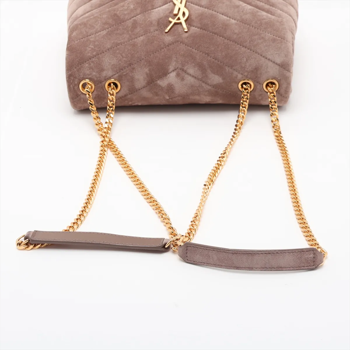 Loulou 494699 Suede Chain Shoulder Bag Brown — view 5