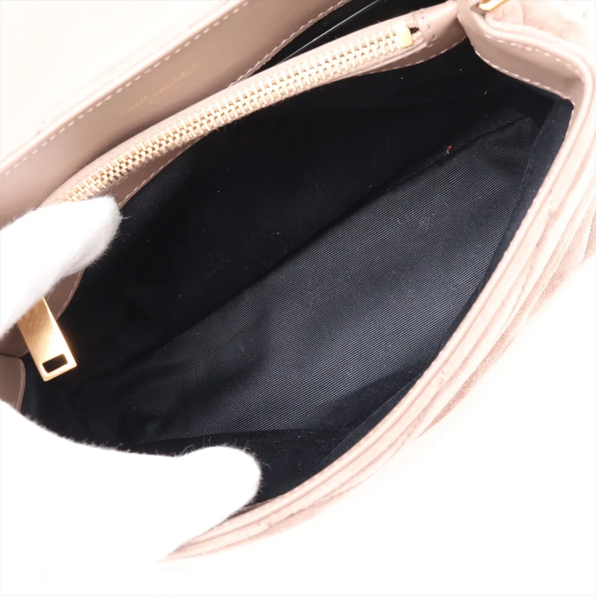 Loulou 494699 Suede Chain Shoulder Bag Brown — view 7