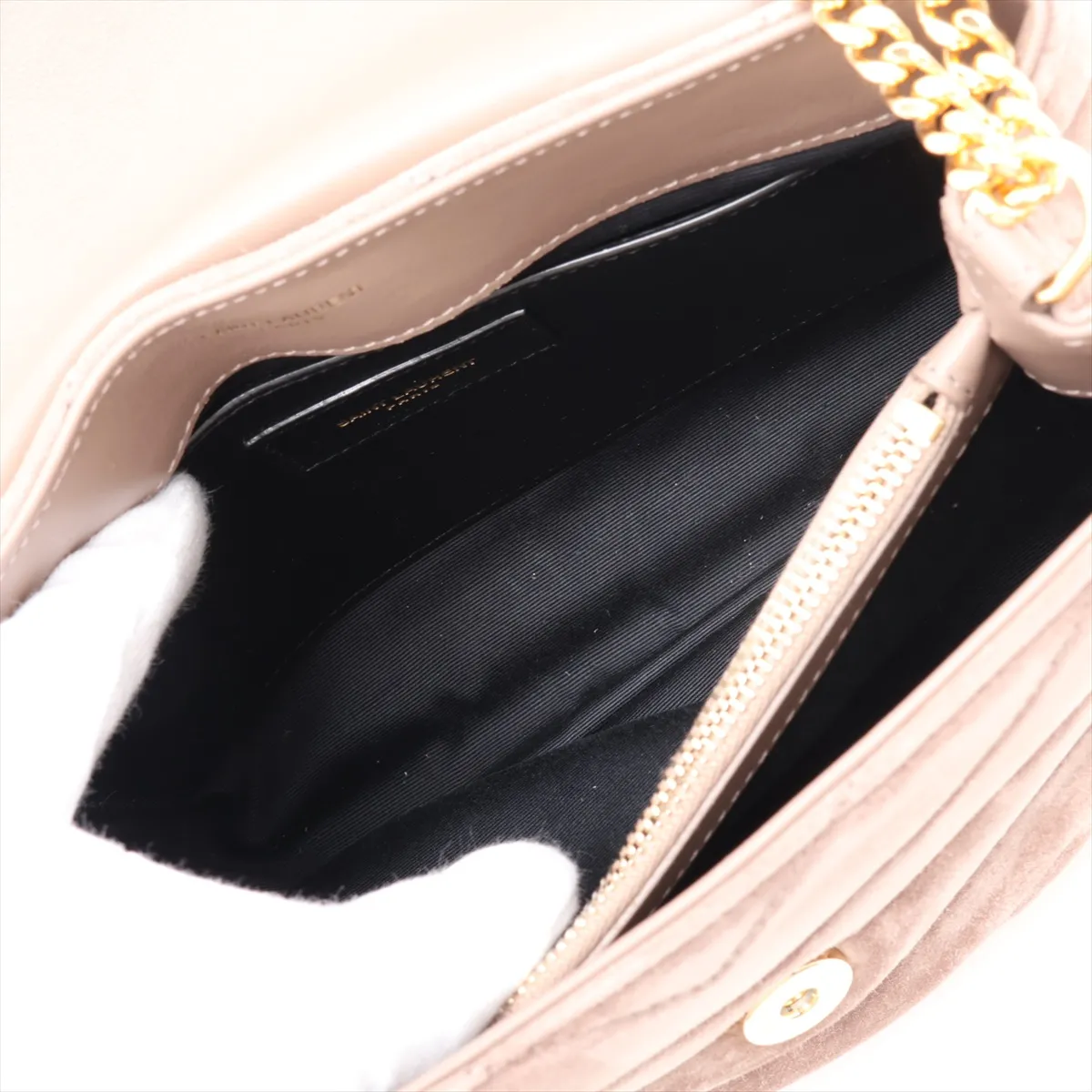 Loulou 494699 Suede Chain Shoulder Bag Brown — view 8