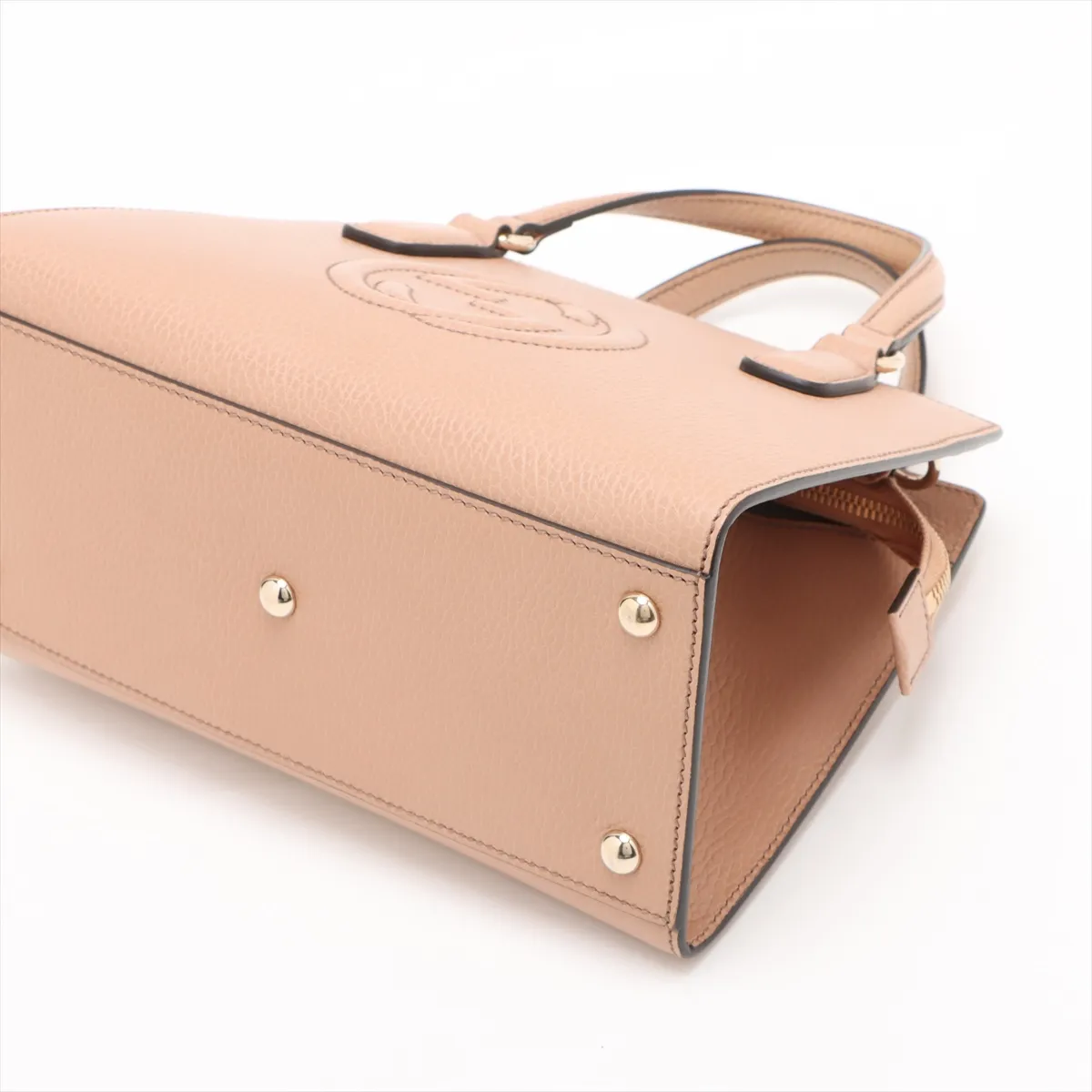Soho Leather 2-Way Handbag, Beige, 607722 (Outlet) — view 3