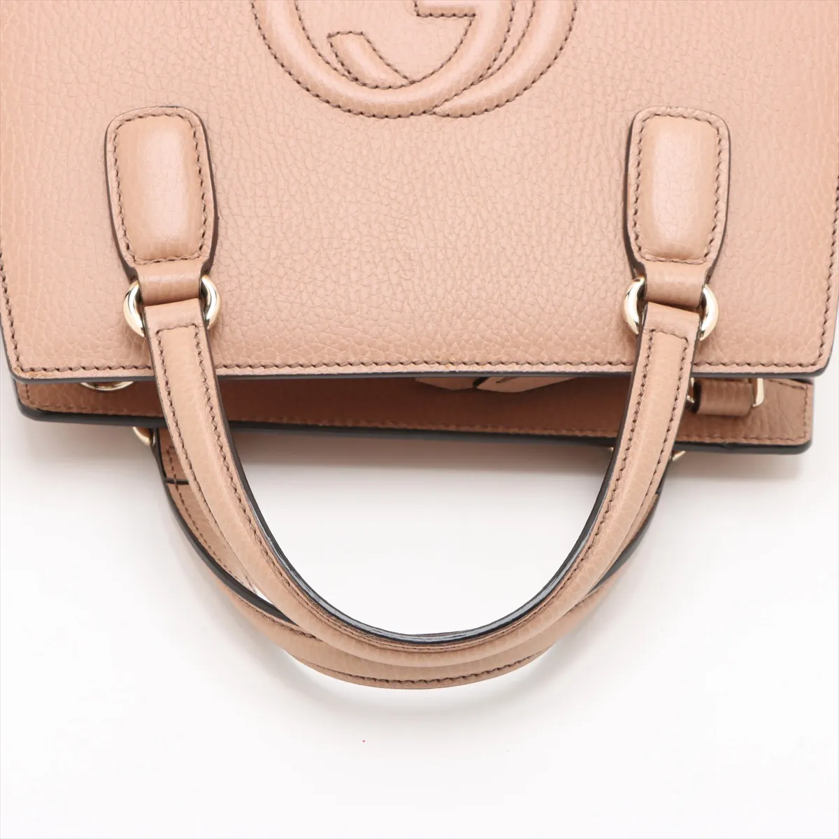 Soho Leather 2-Way Handbag, Beige, 607722 (Outlet) — view 5