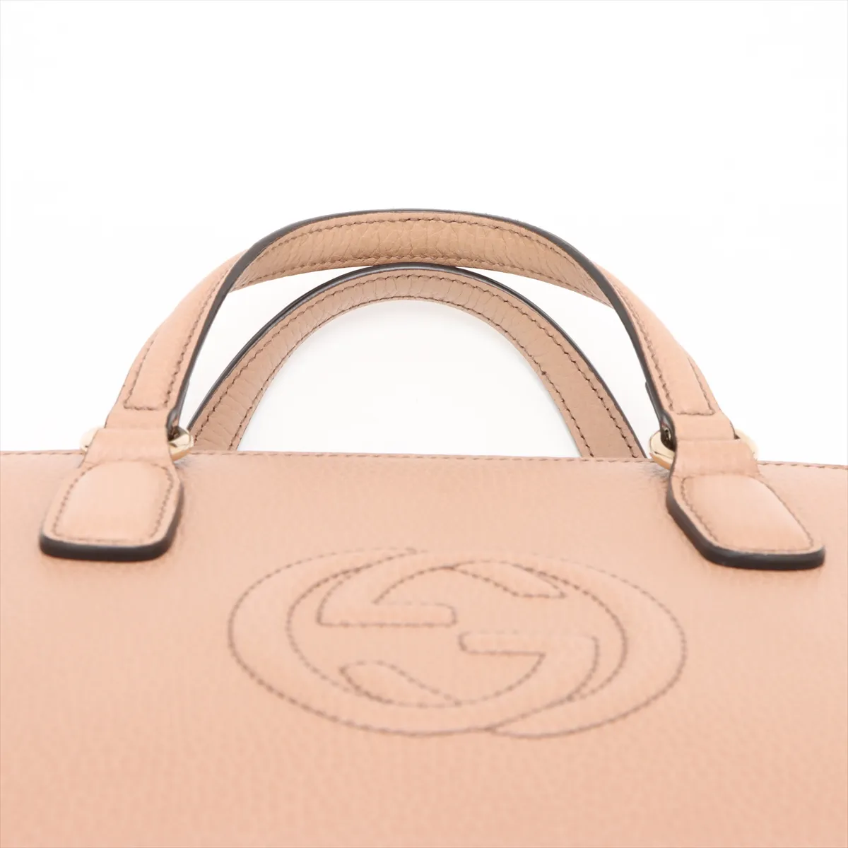 Soho Leather 2-Way Handbag, Beige, 607722 (Outlet) — view 6