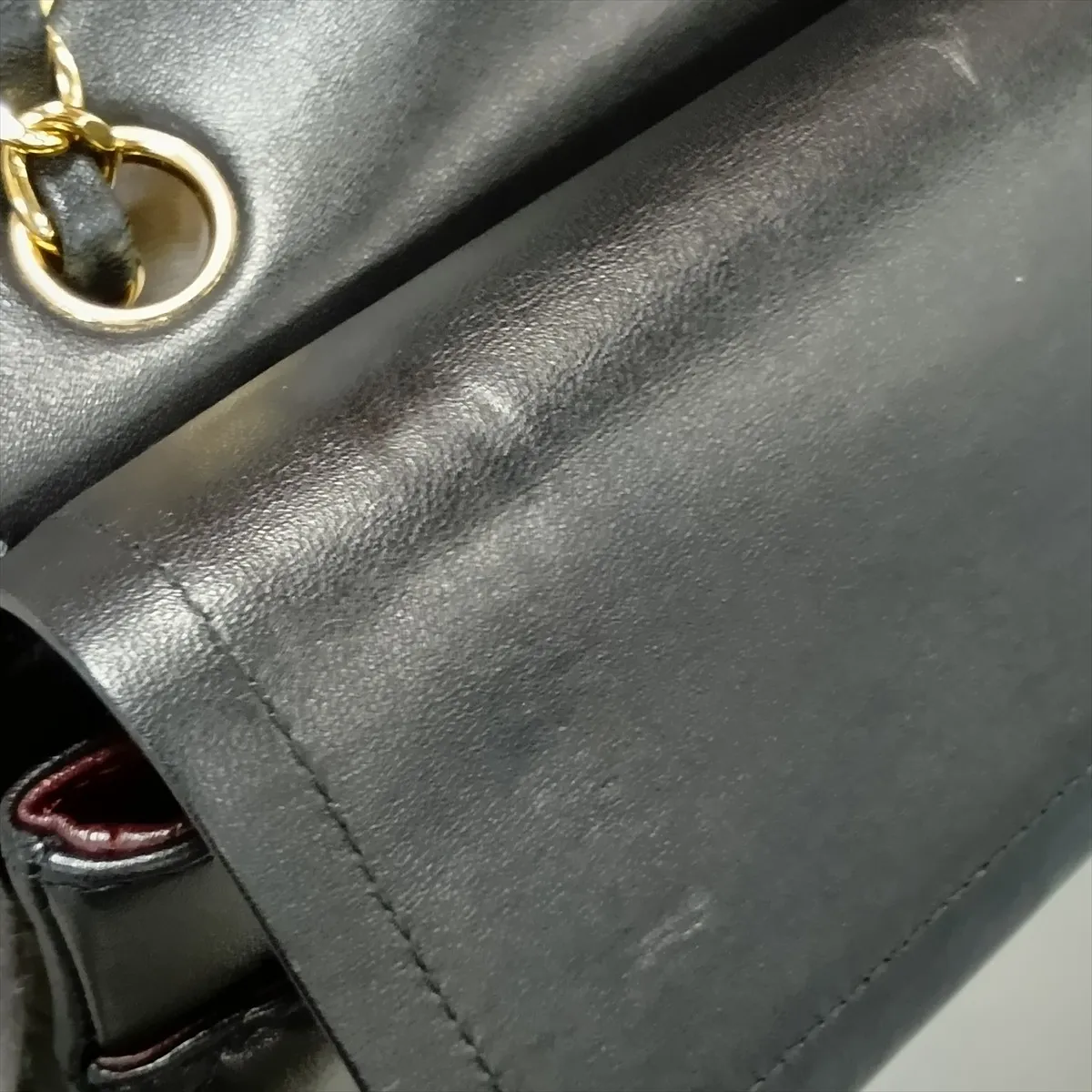 [Individually packaged] Chanel Matelassé 25 Lambskin Double Flap Double Chain Bag, Black with Gold Hardware, 20106293, Serial Number in the 20s, A01112 — view 12