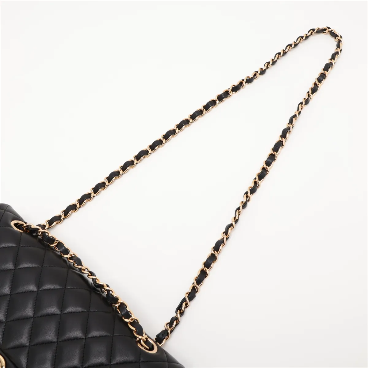 [Individually packaged] Chanel Matelassé 25 Lambskin Double Flap Double Chain Bag, Black with Gold Hardware, 20106293, Serial Number in the 20s, A01112 — view 5