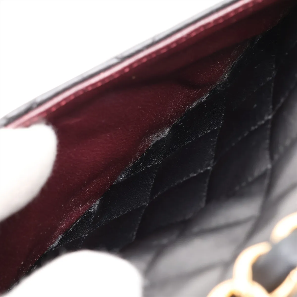 [Individually packaged] Chanel Matelassé 25 Lambskin Double Flap Double Chain Bag, Black with Gold Hardware, 20106293, Serial Number in the 20s, A01112 — view 8