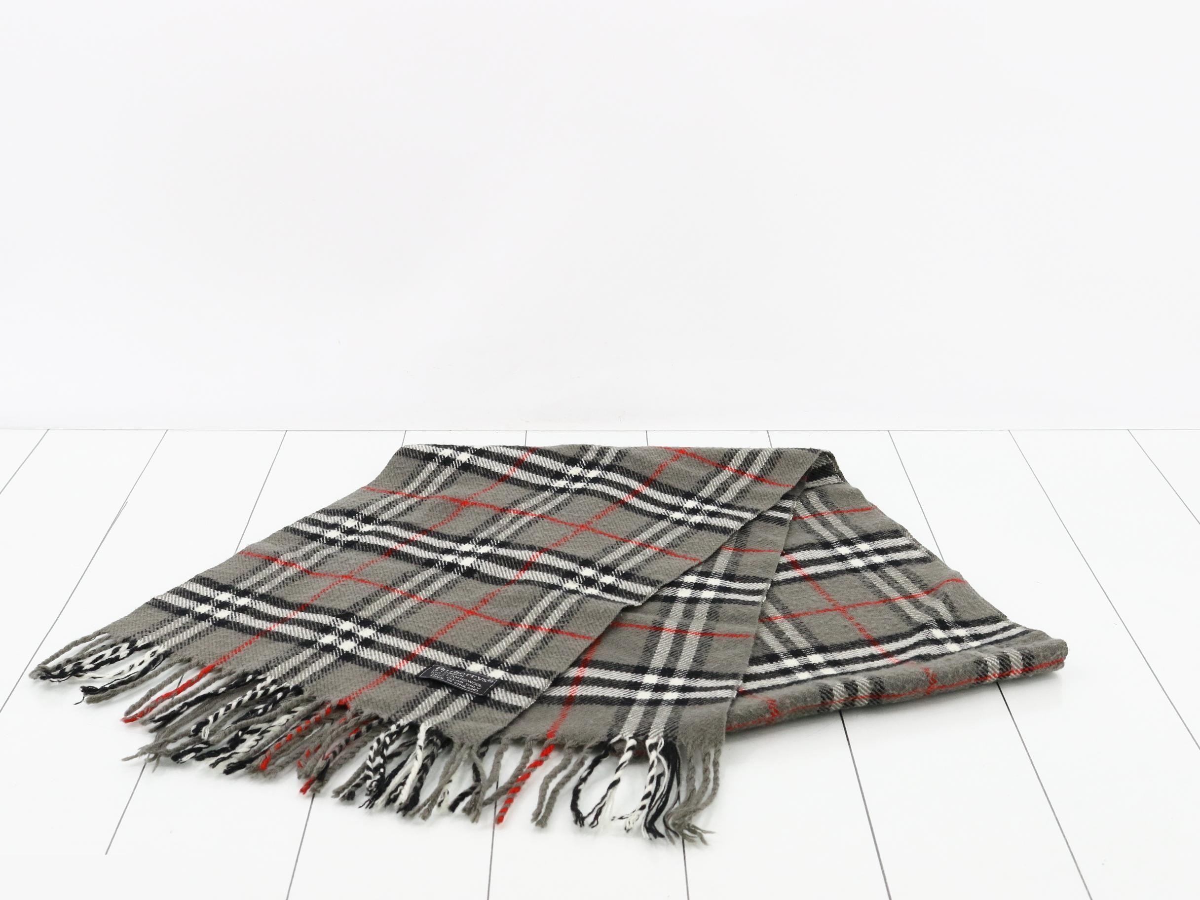 Nova Check Scarf, Gray, 100% Wool — view 2