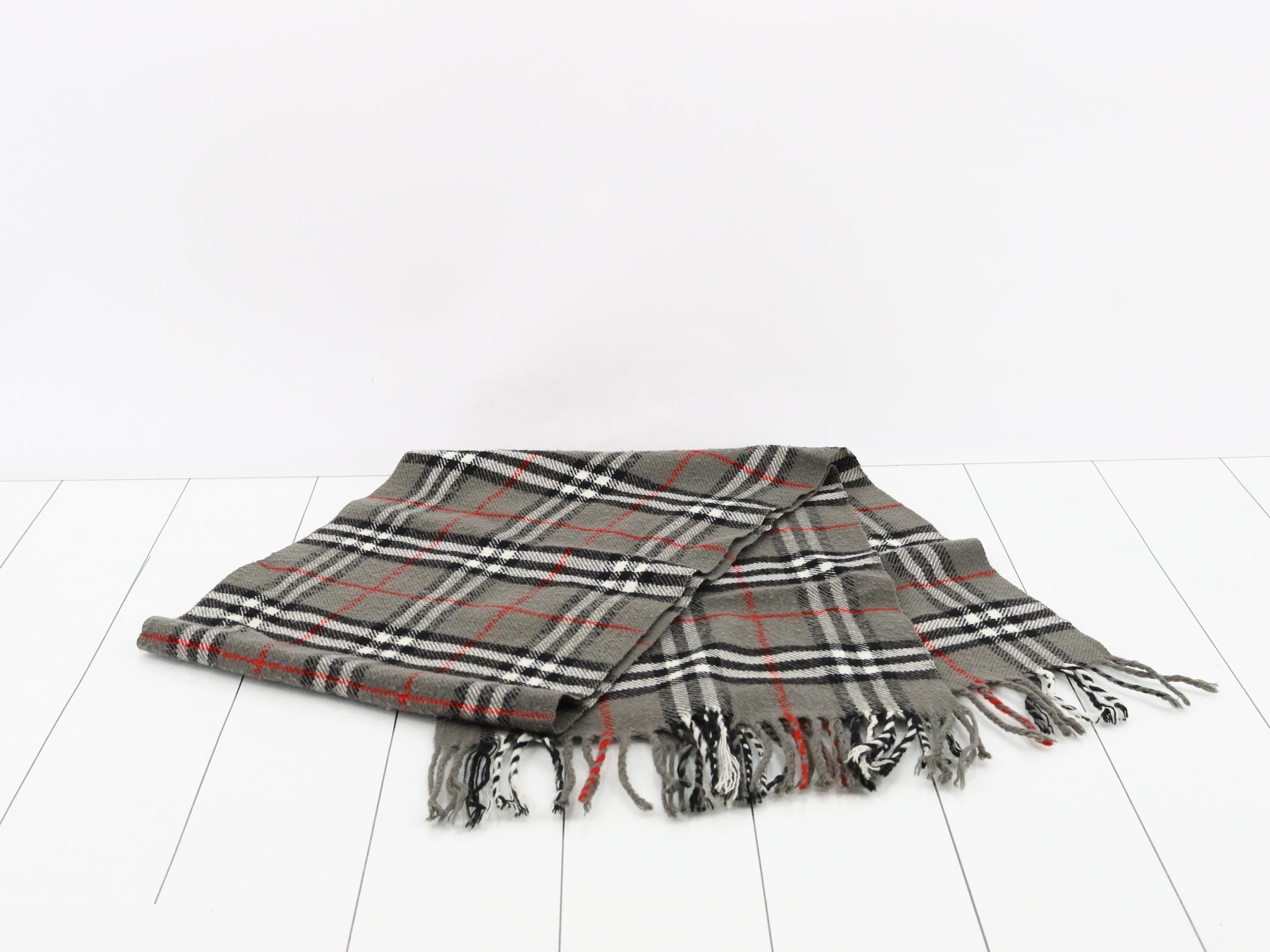 Nova Check Scarf, Gray, 100% Wool — view 3