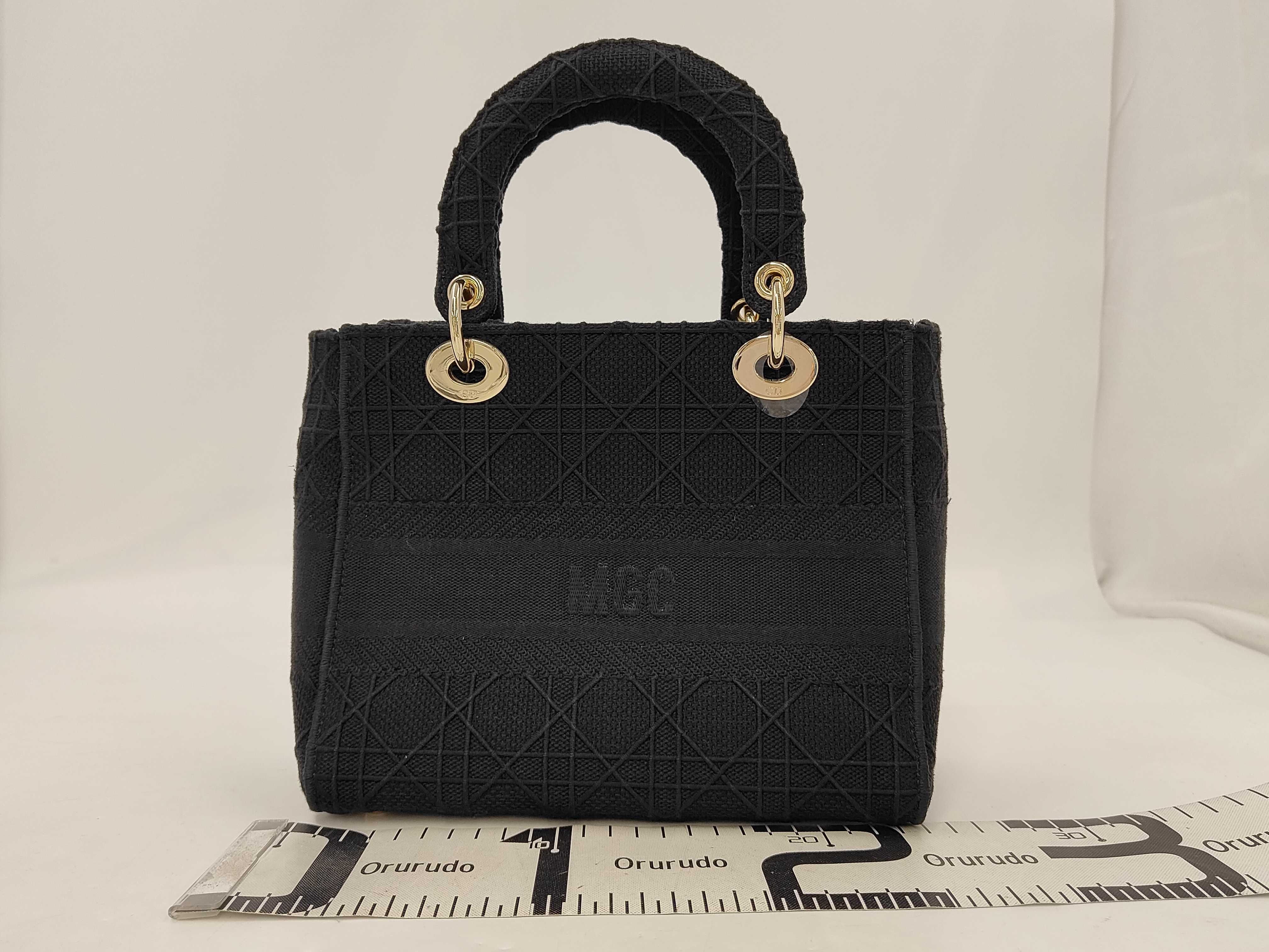 Lady Dior D-Lite Tote Bag with Embroidered Logo — view 2