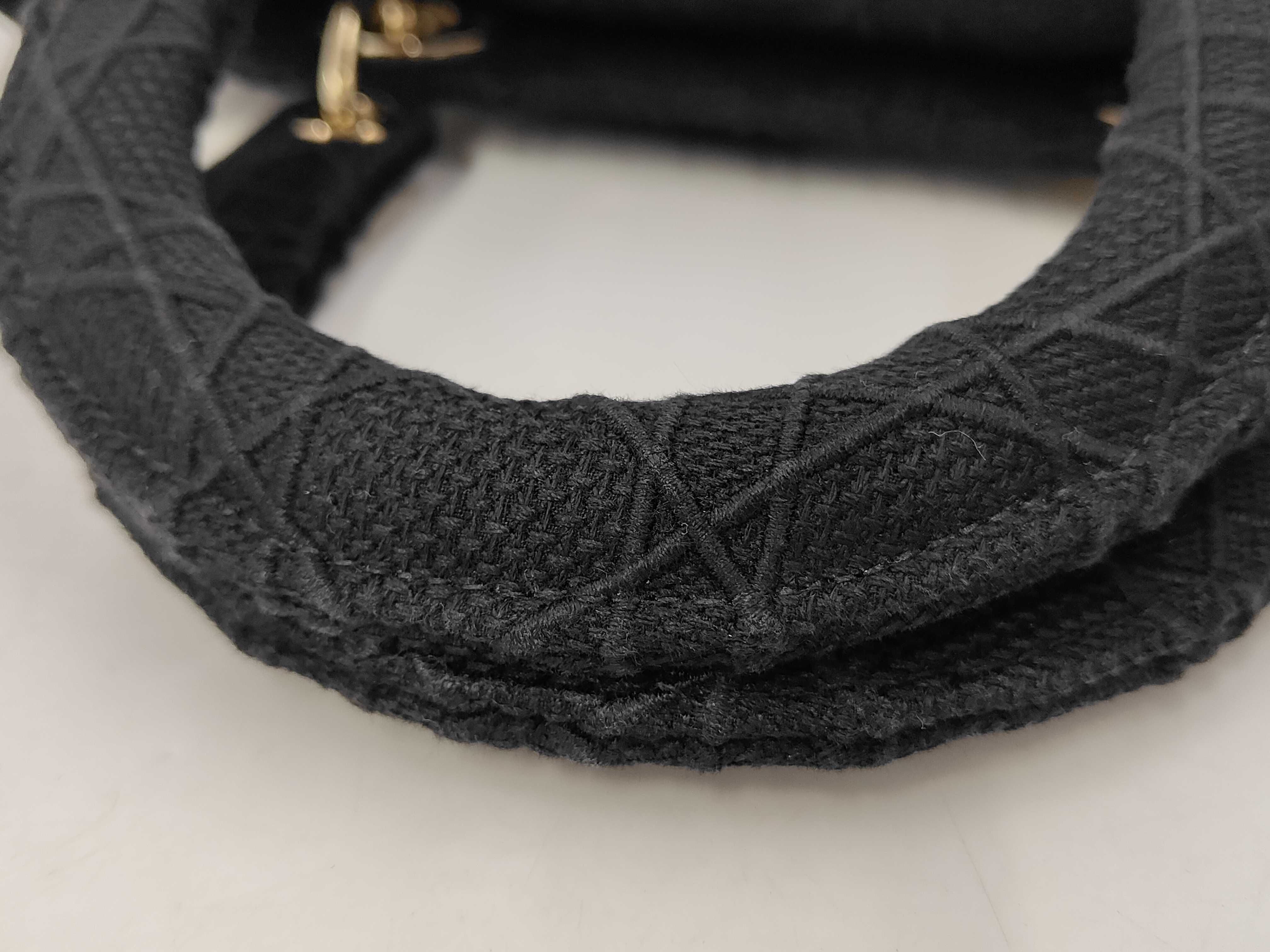 Lady Dior D-Lite Tote Bag with Embroidered Logo — view 5