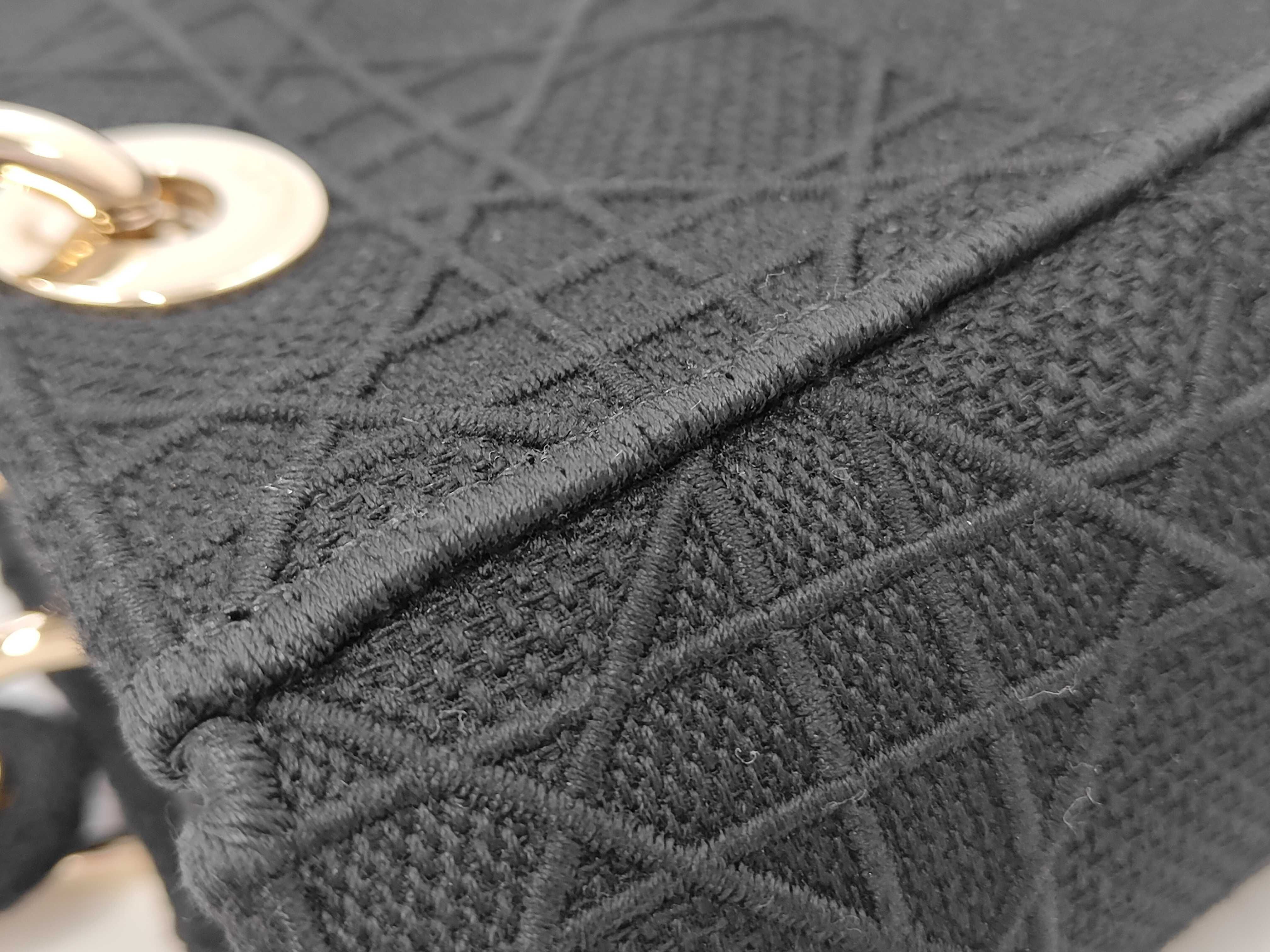 Lady Dior D-Lite Tote Bag with Embroidered Logo — view 6