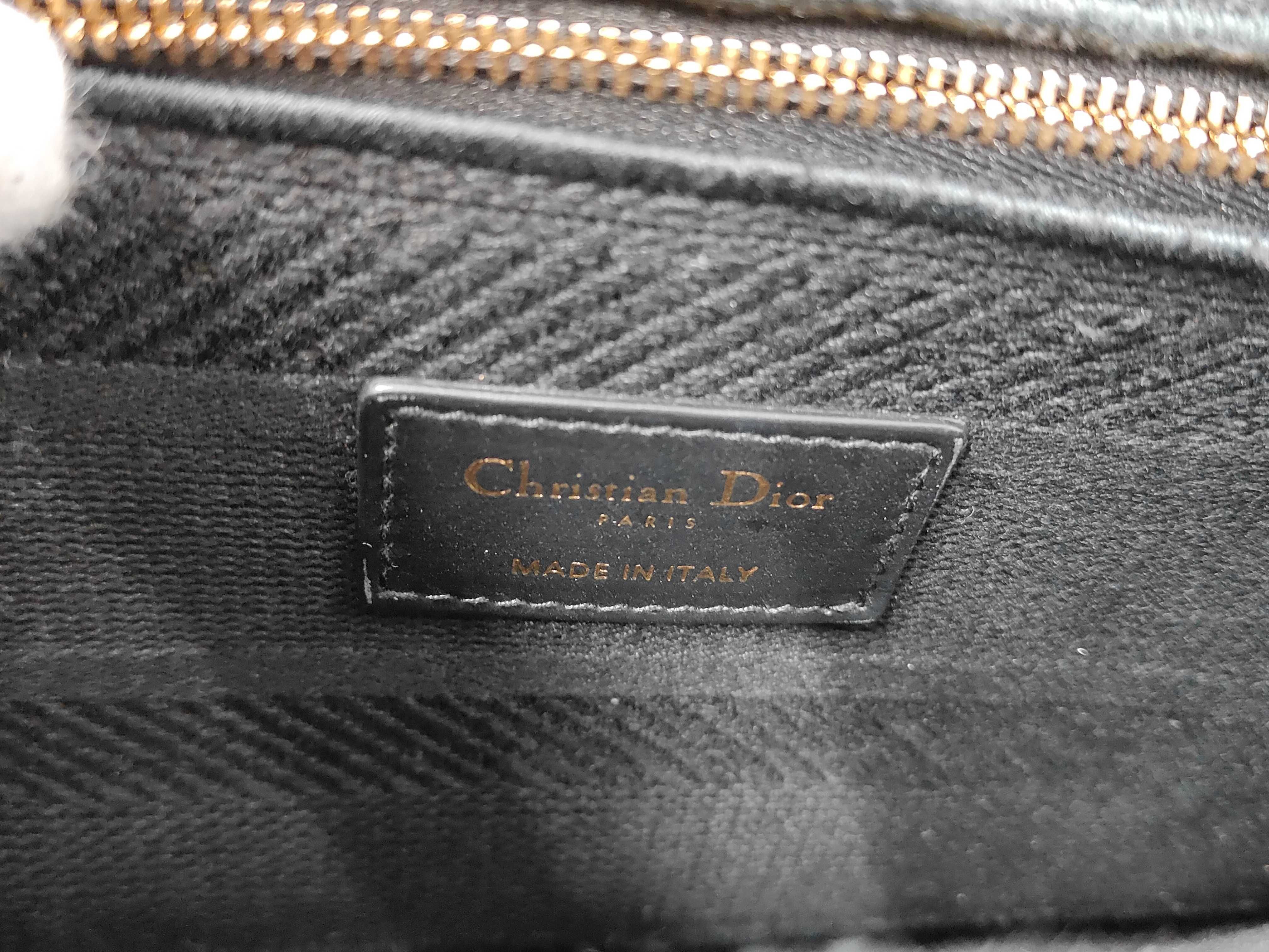 Lady Dior D-Lite Tote Bag with Embroidered Logo — view 9