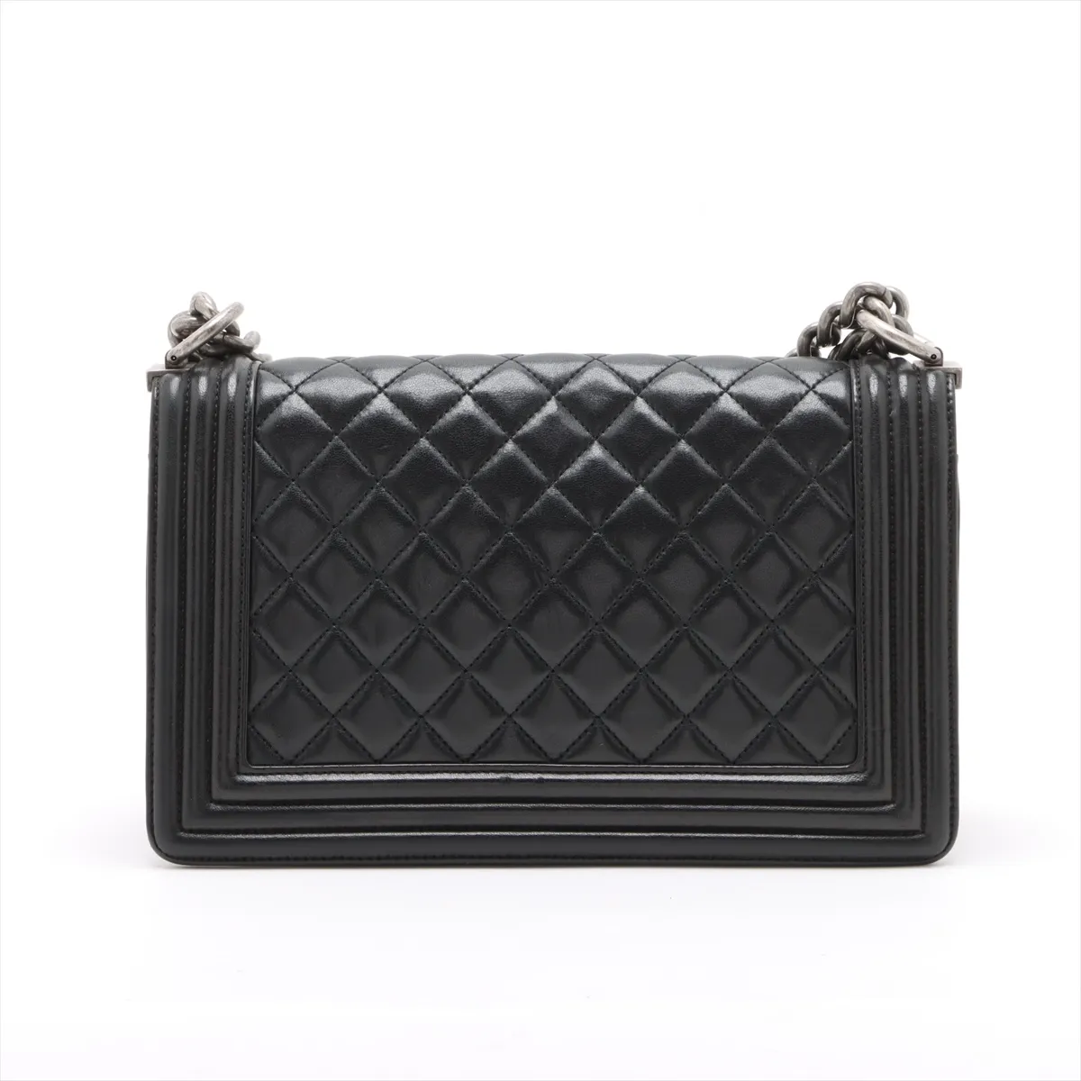 Boy Chanel 25 Lambskin Chain Shoulder Bag Black Gunmetal Metal Fittings 24299101 24th Series A67086 — view 2