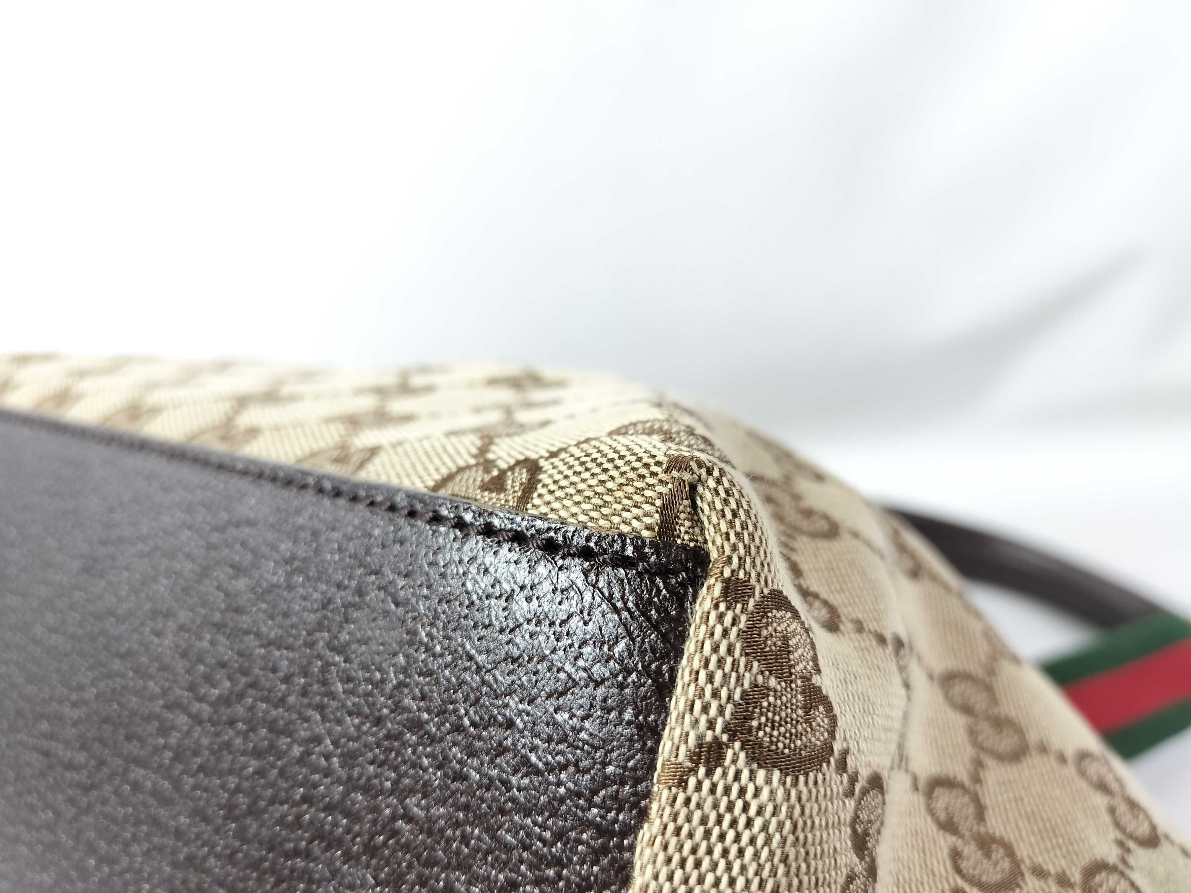 GG Canvas Handbag, Gucci GG Canvas Sherry Line 131230 Handbag — view 6