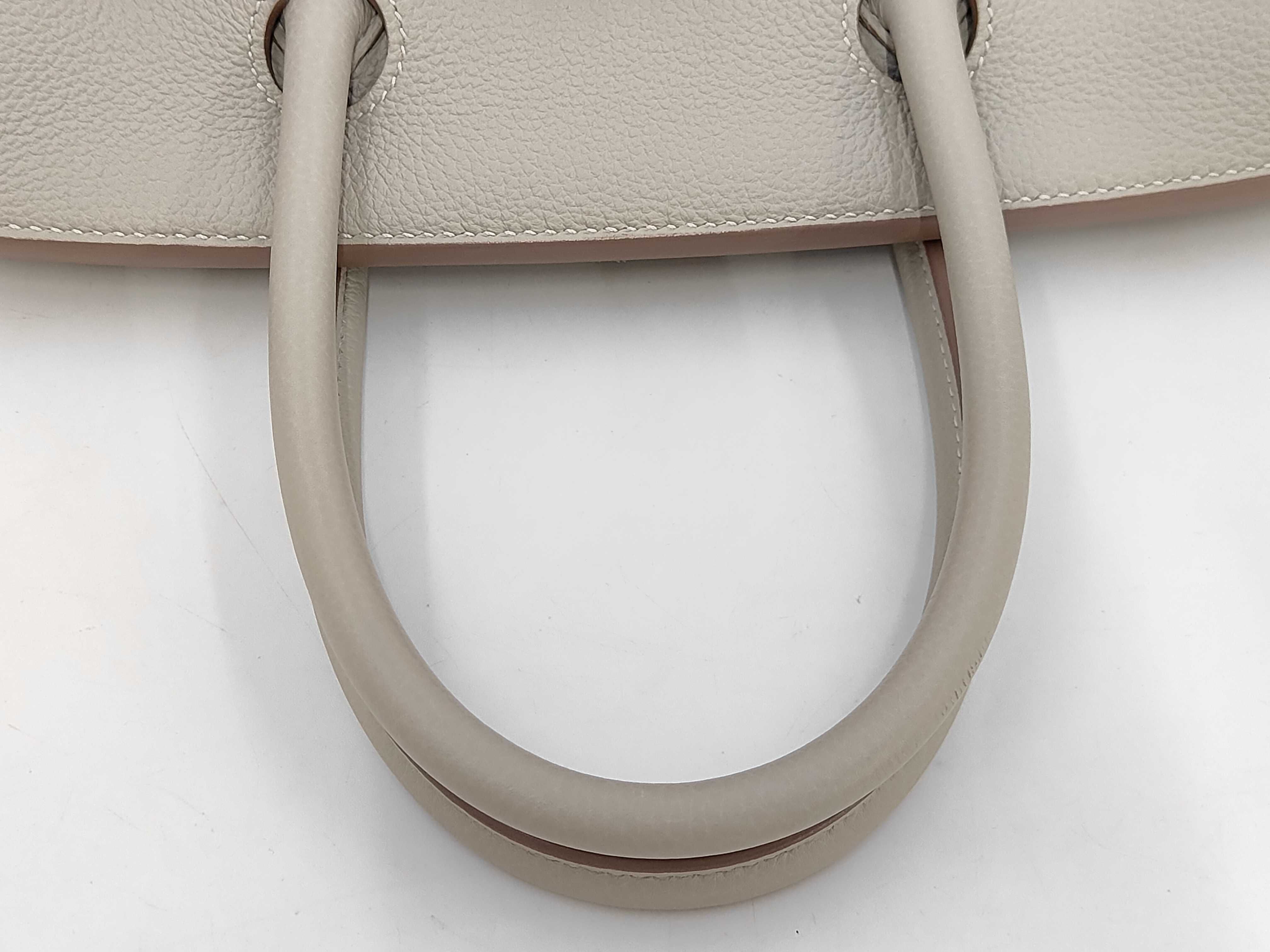 Birkin 30 White Gray Gold Metal Fittings Z Engraved Handbag — view 5