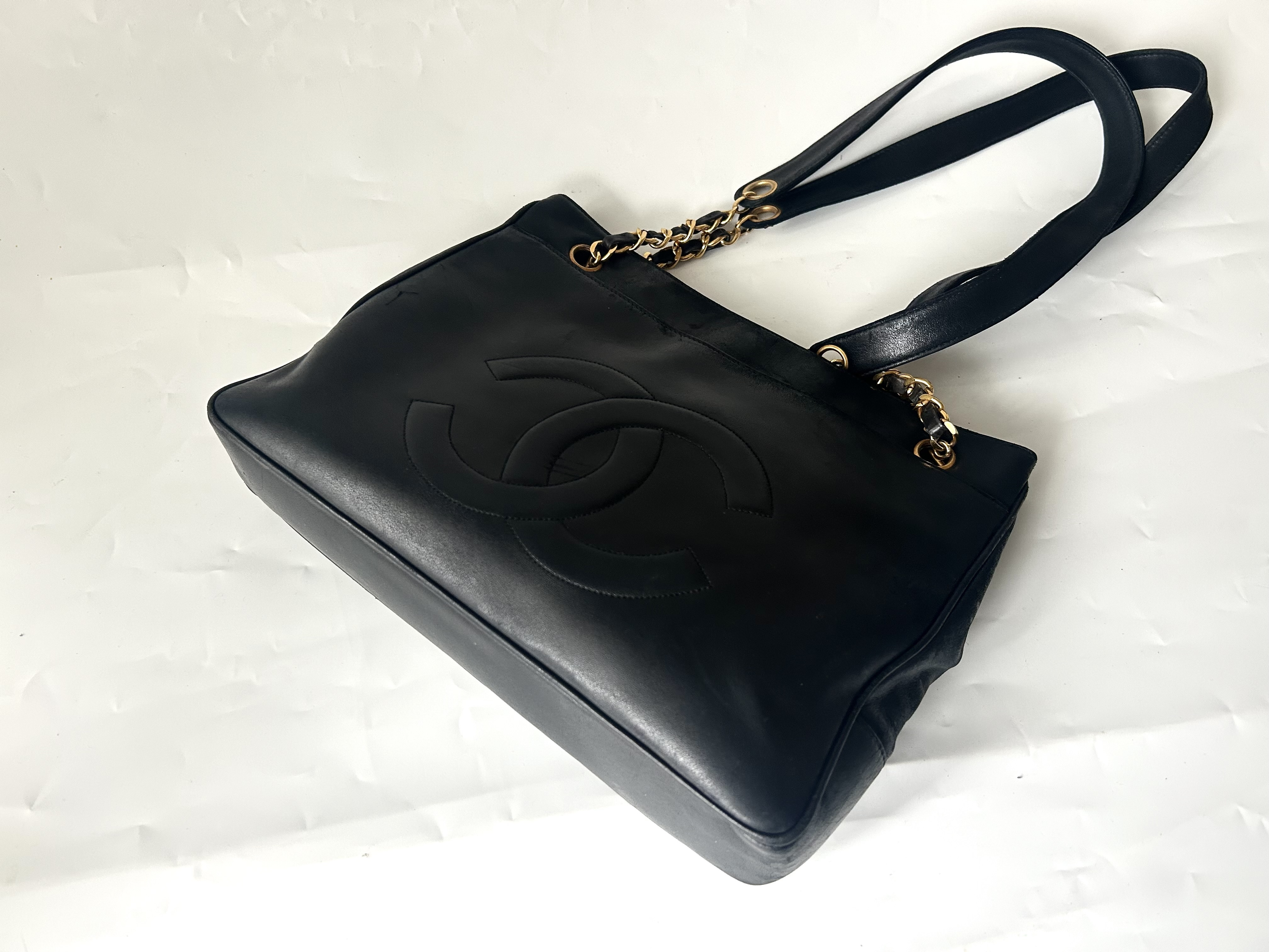 Lambskin Chain Tote Bag — view 3
