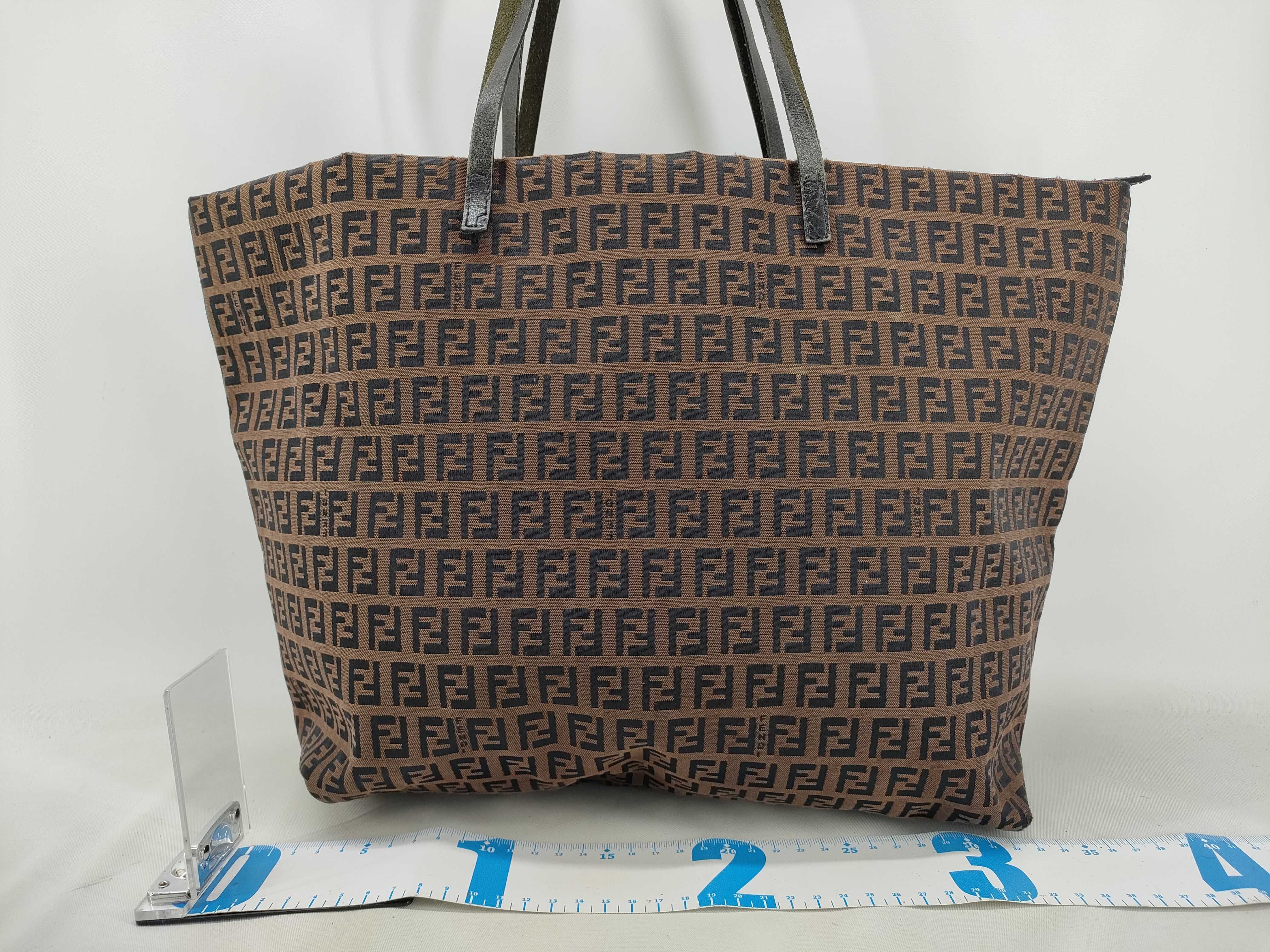 Zucca Pattern Fendi Zucchino Tote Bag Brown Tote Bag — view 2