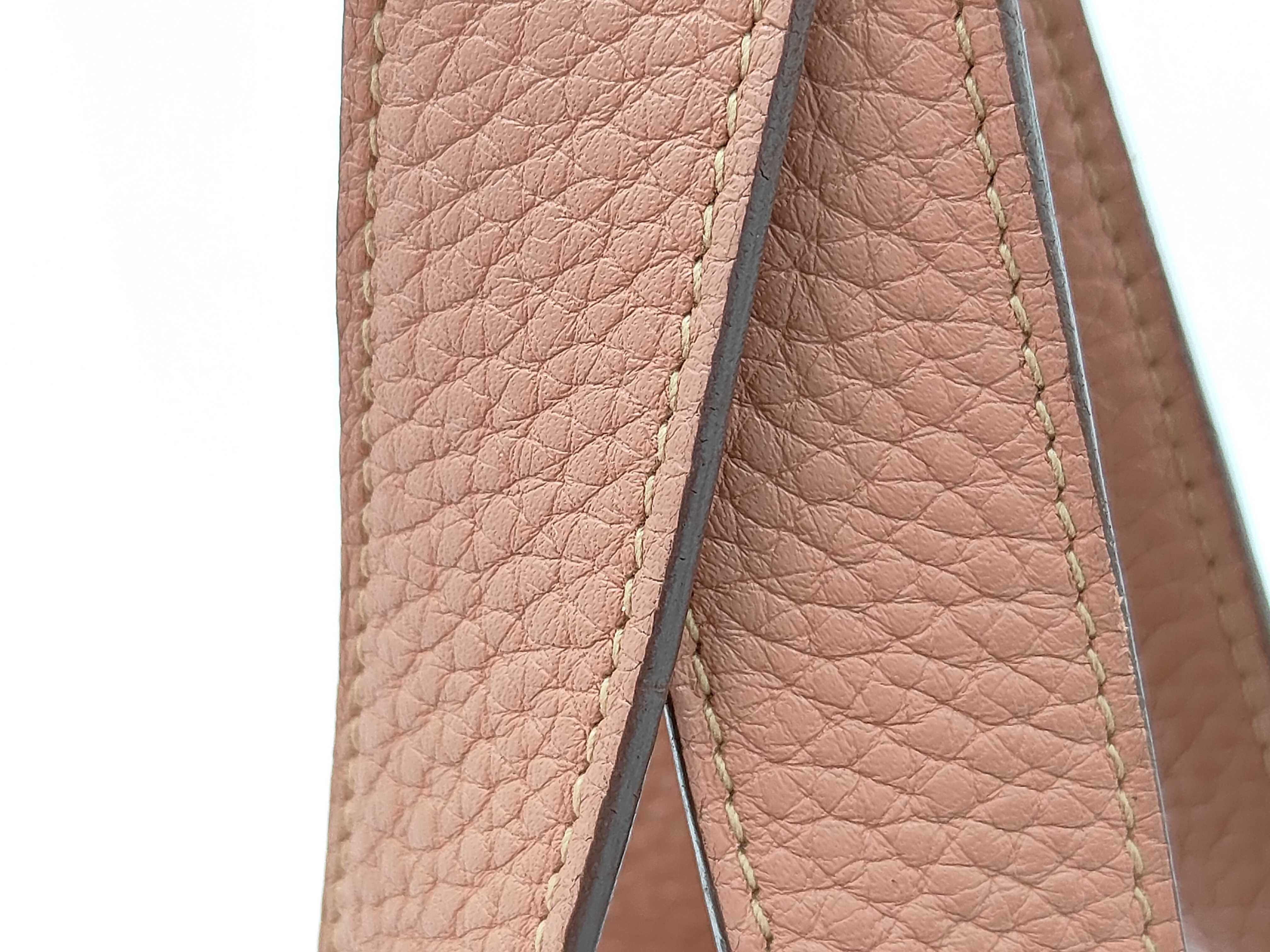 Picotin Lock MM Taurillon Clemence Pink Handbag with Silver Hardware — view 4