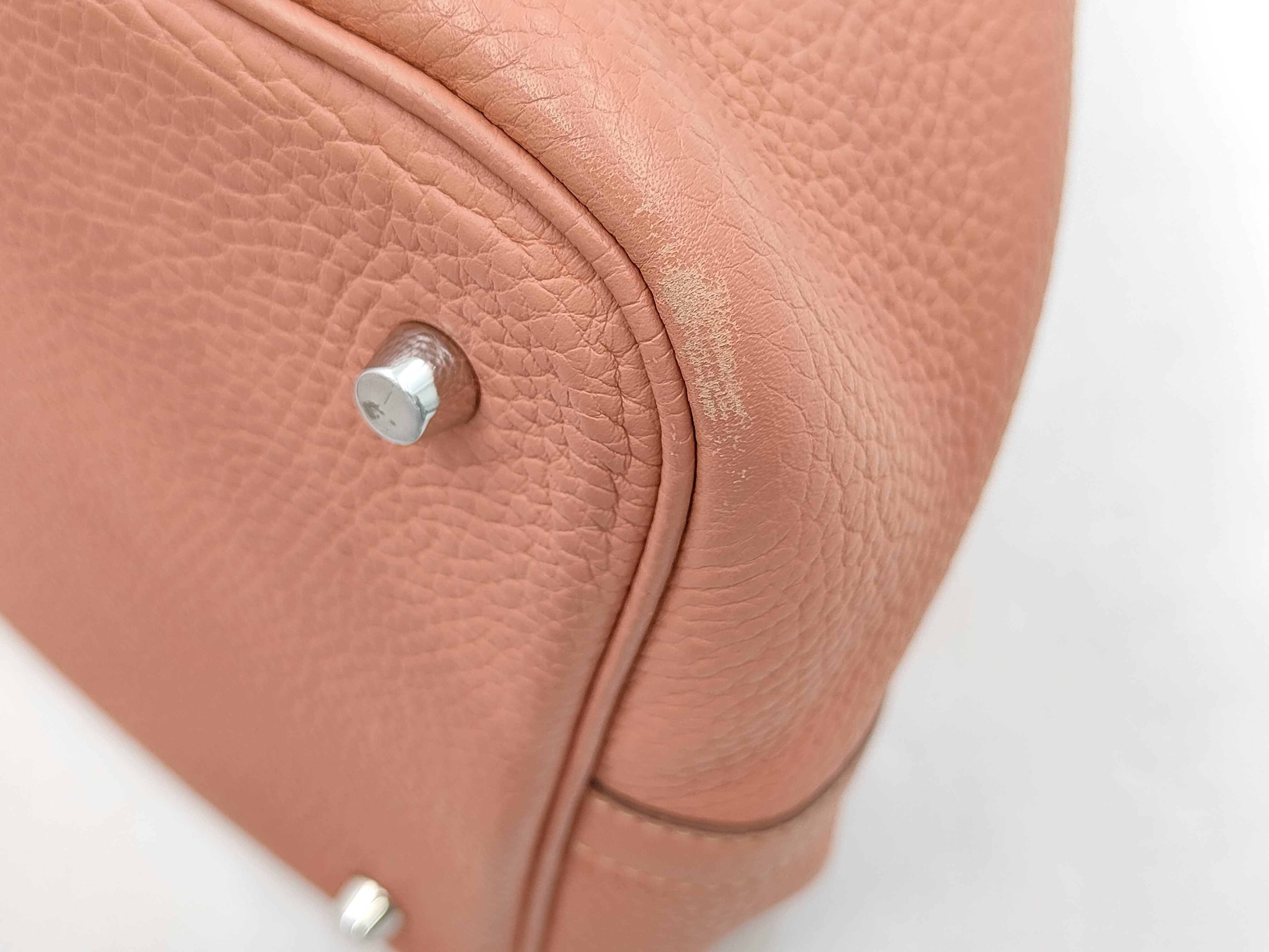 Picotin Lock MM Taurillon Clemence Pink Handbag with Silver Hardware — view 5