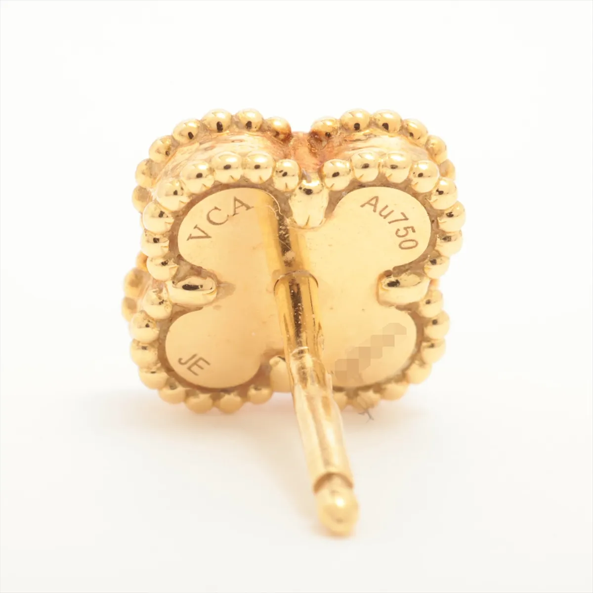 Sweet Alhambra Onyx Earrings 750(YG) 2.8g JE339531 Post Distortion — view 5