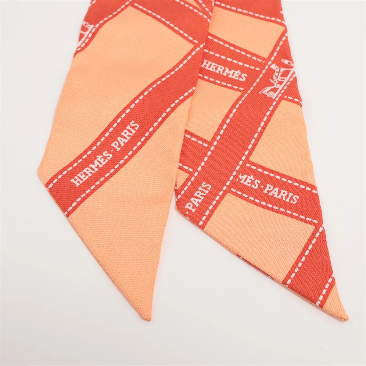 Twilly Bolduc Ribbon Scarf Silk Orange Thread Fuzz — view 2