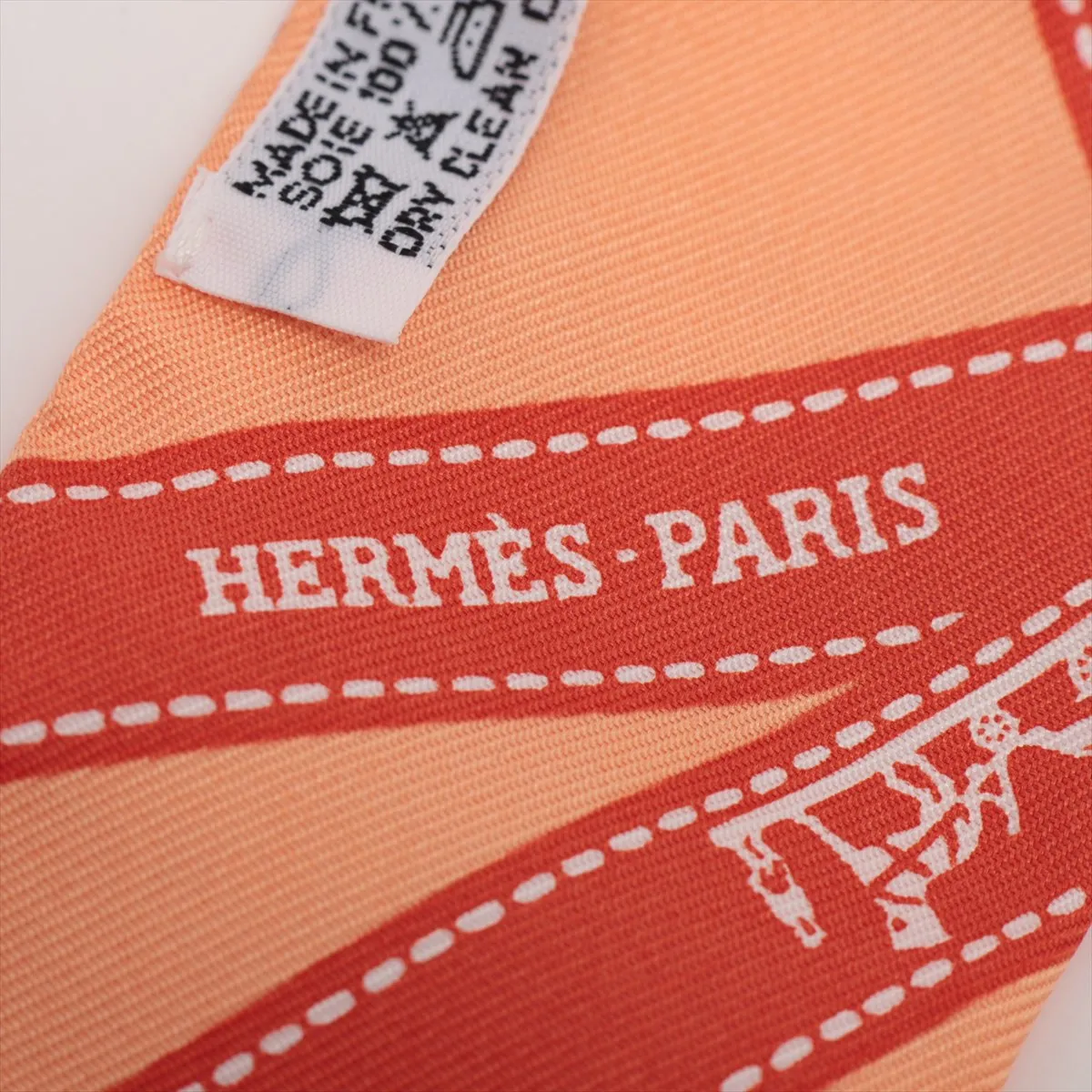 Twilly Bolduc Ribbon Scarf Silk Orange Thread Fuzz — view 3