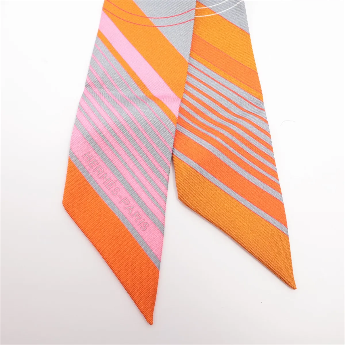 Twilly Ex-Libris Scarf, Silk, Gray, Slight wear and — view 2