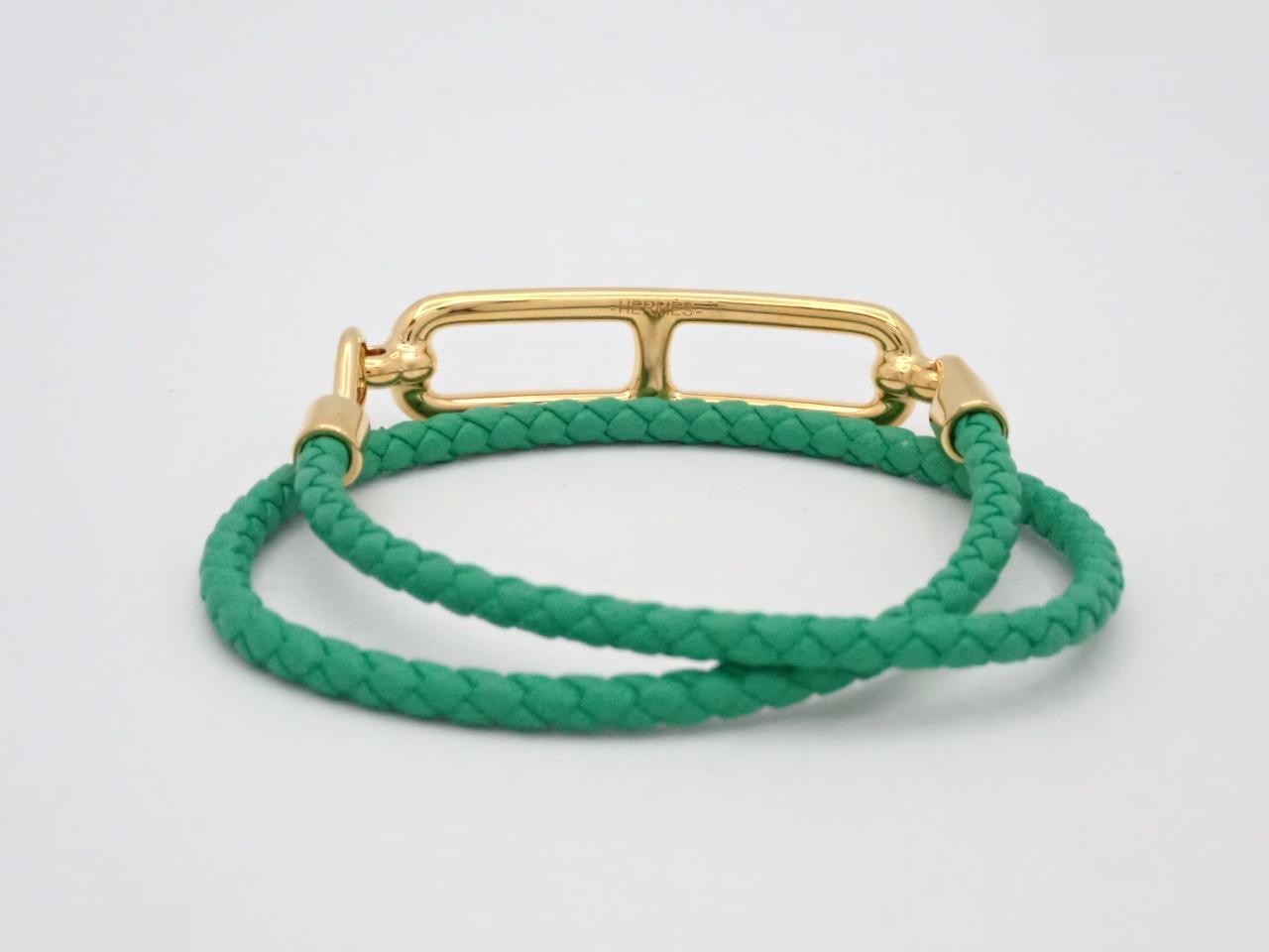 Lapis Lazuli Bracelet, Green, Gold Hardware, Wrist Circumference Approx. 15.5cm — view 2