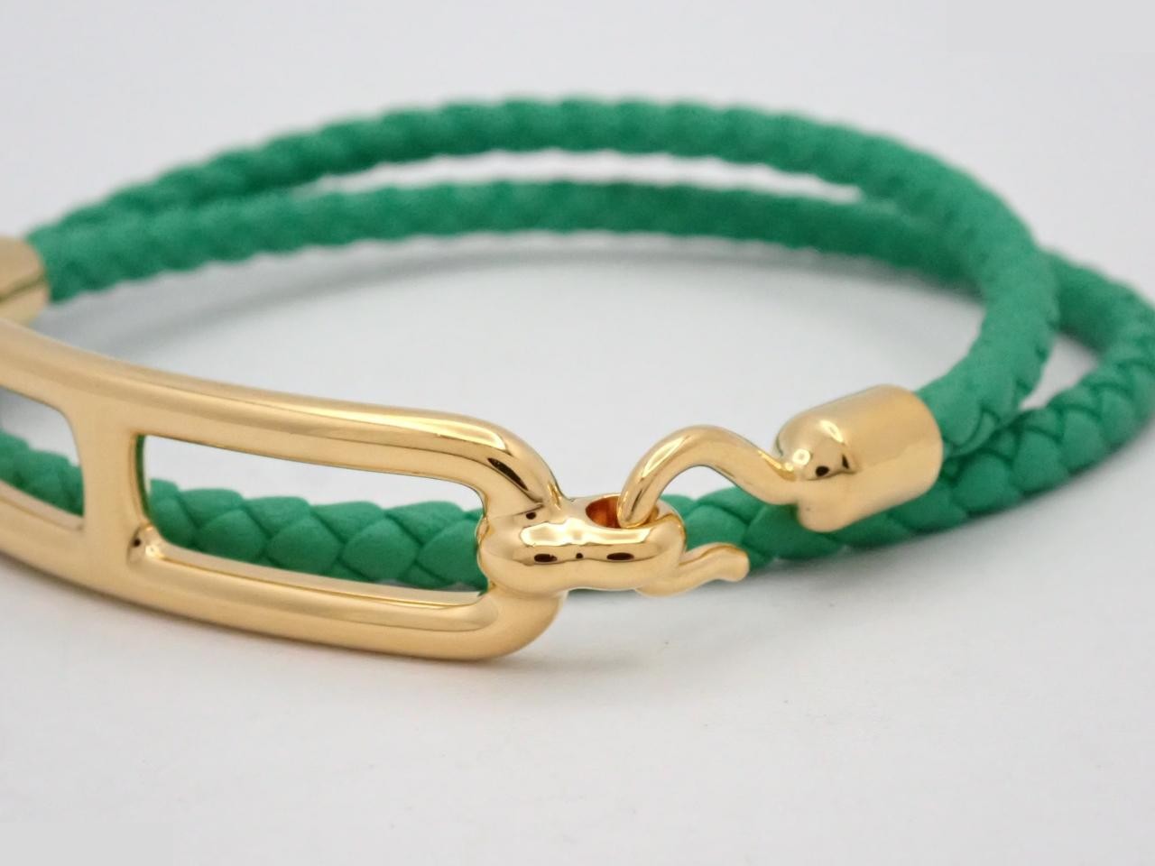 Lapis Lazuli Bracelet, Green, Gold Hardware, Wrist Circumference Approx. 15.5cm — view 3