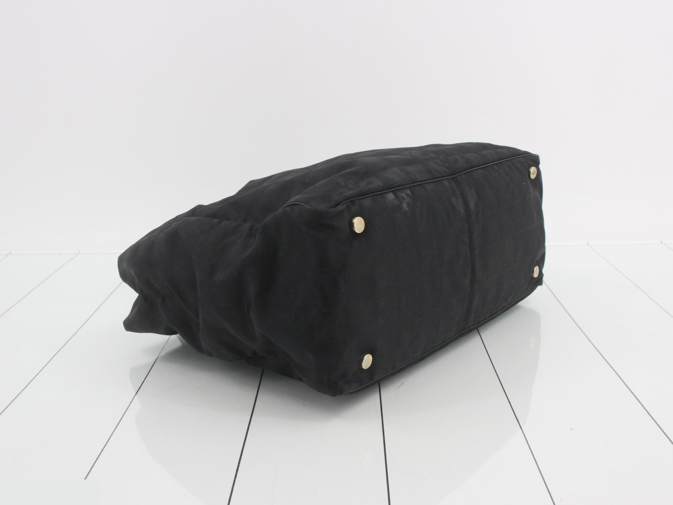New Travel Line Nylon Tote Bag, Black — view 5
