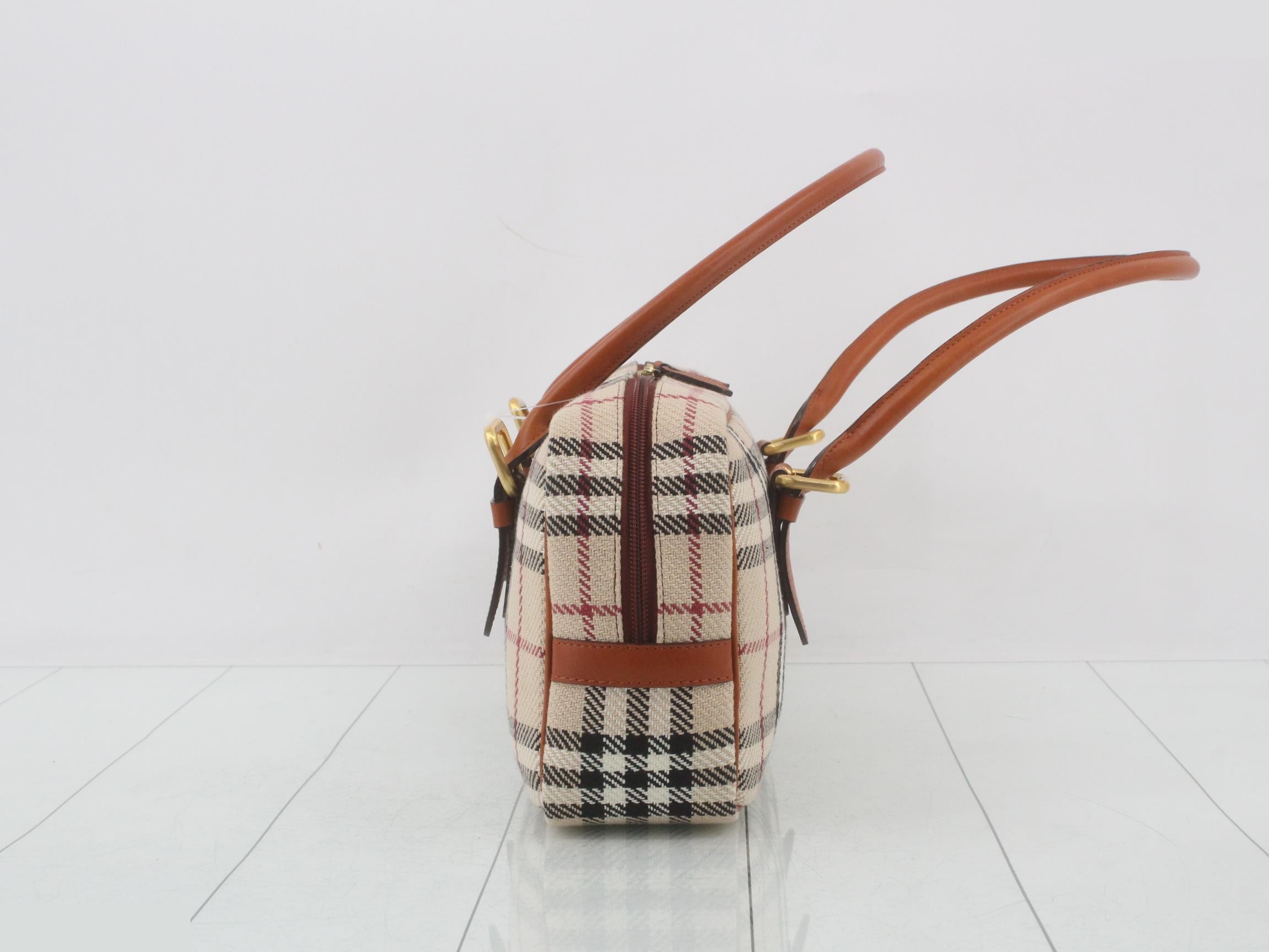 handbag, check pattern, camel — view 4