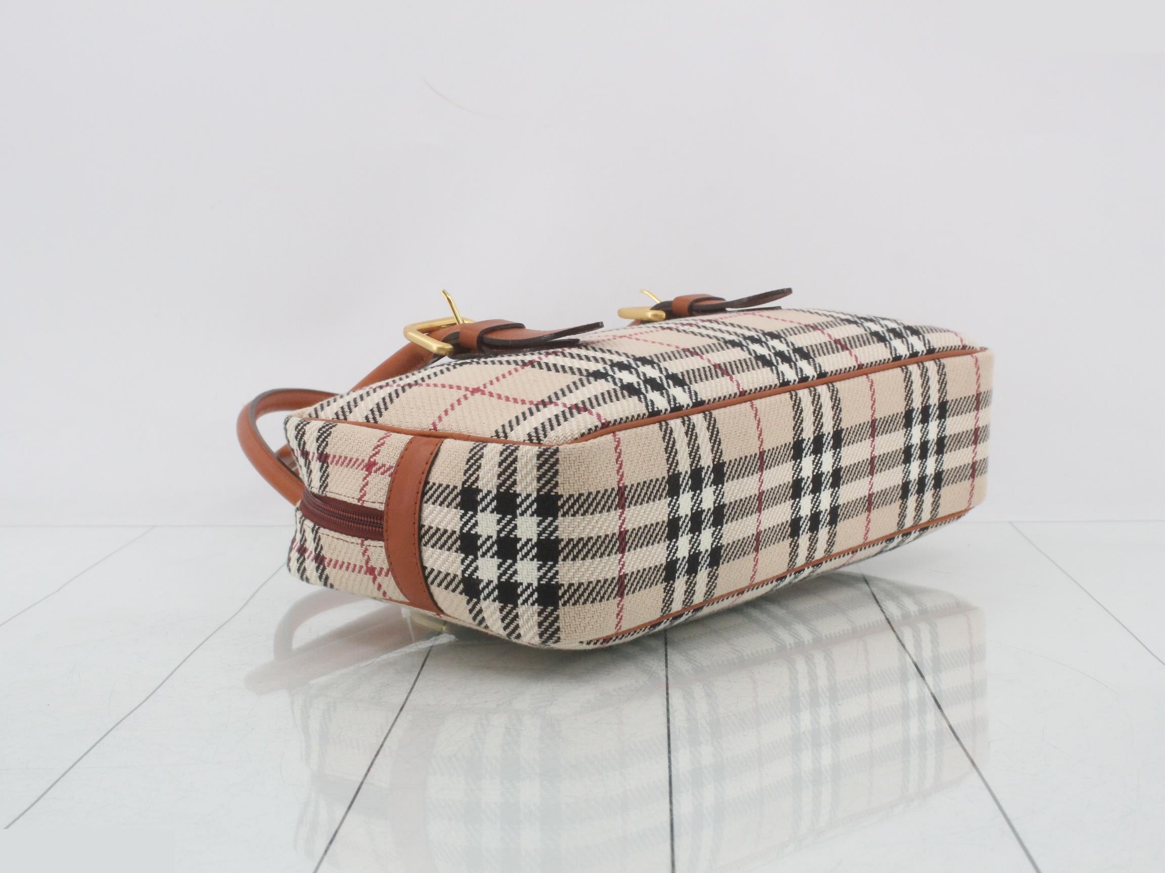 handbag, check pattern, camel — view 5
