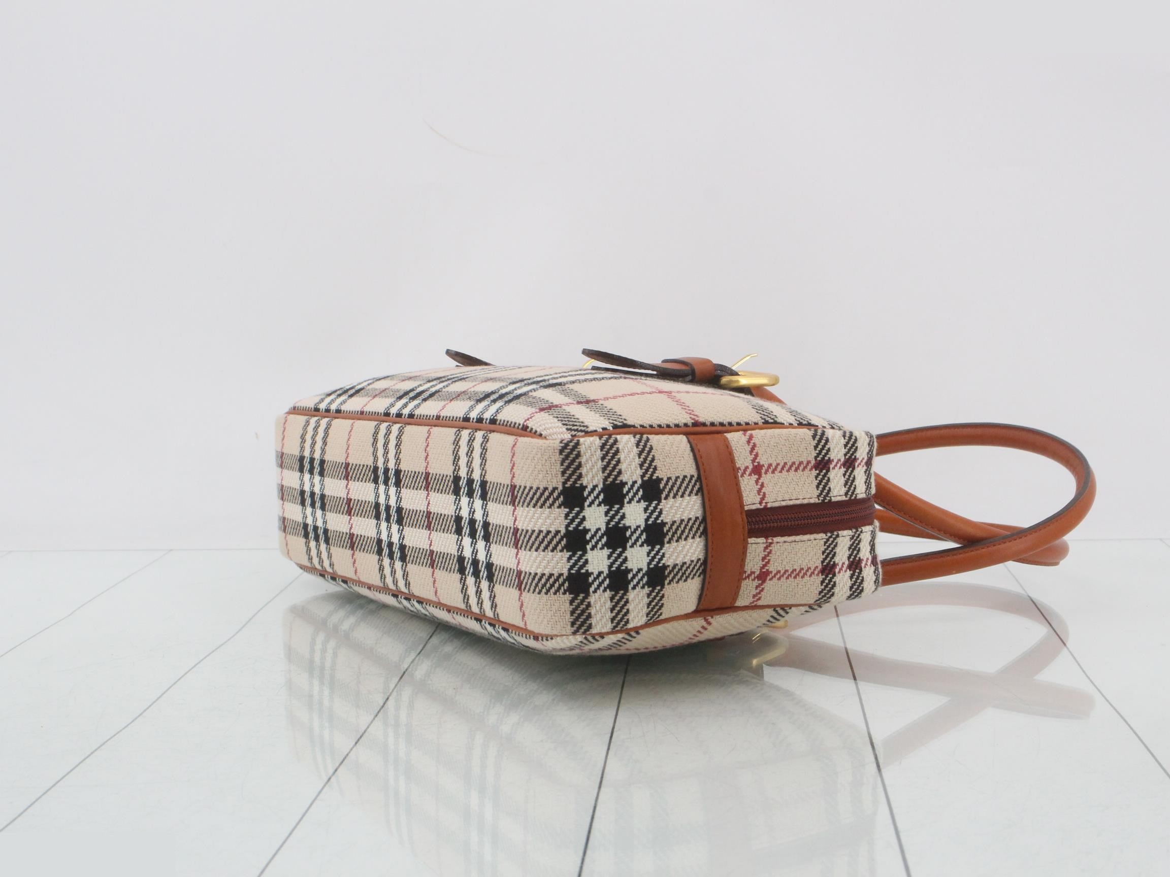 handbag, check pattern, camel — view 6