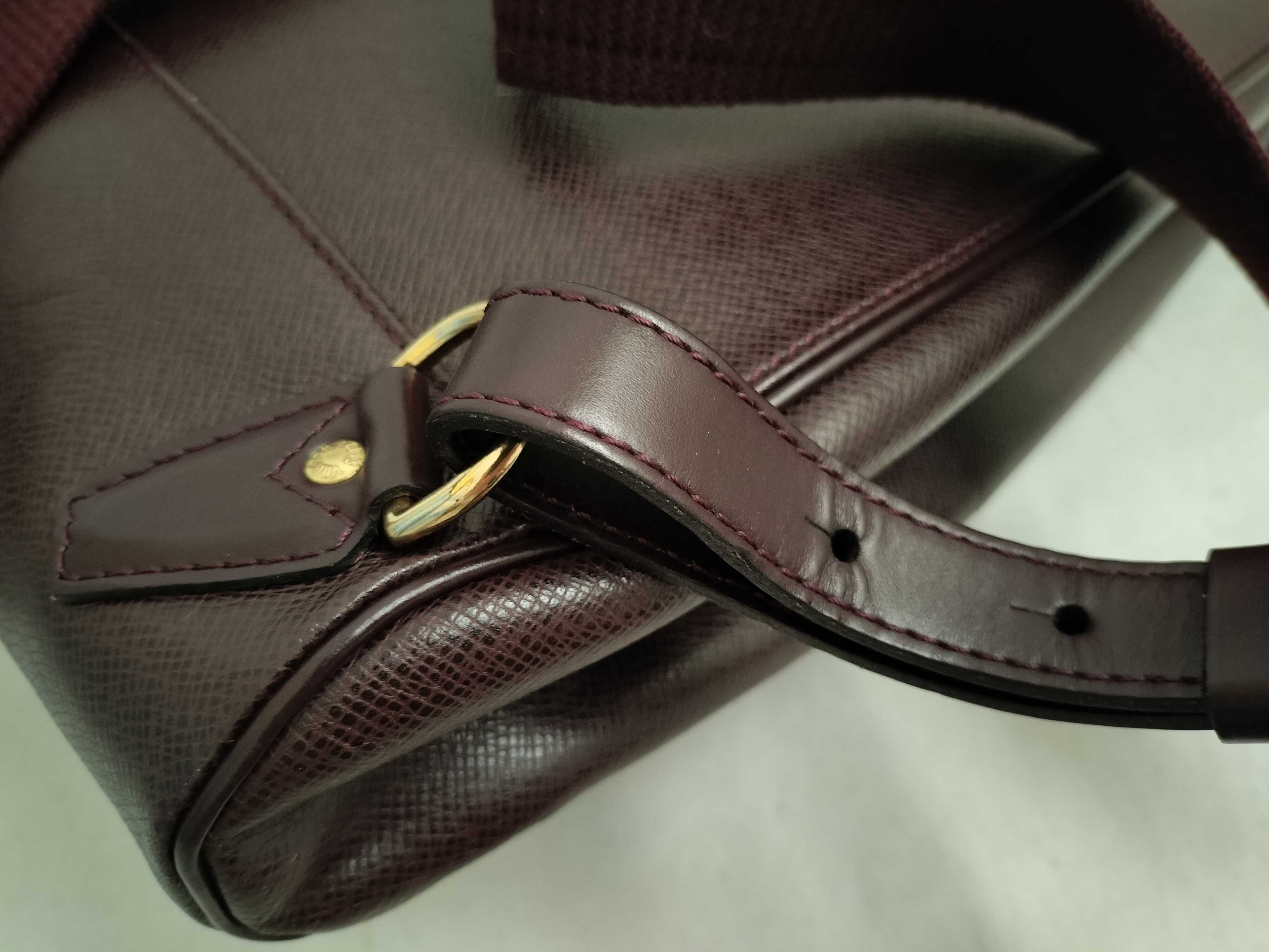 Taiga Leather Backpack, Wine Red Calfskin, Tiger Cassia M30172 — view 5